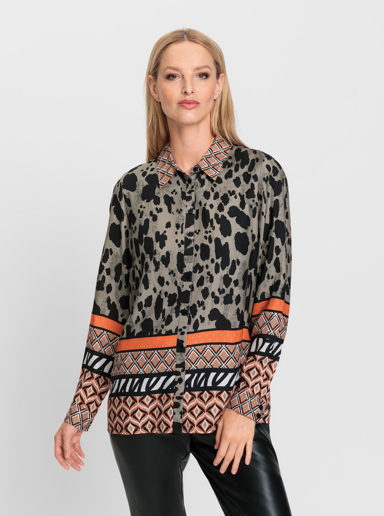 heine Blouse met print - leem/oranje bedrukt