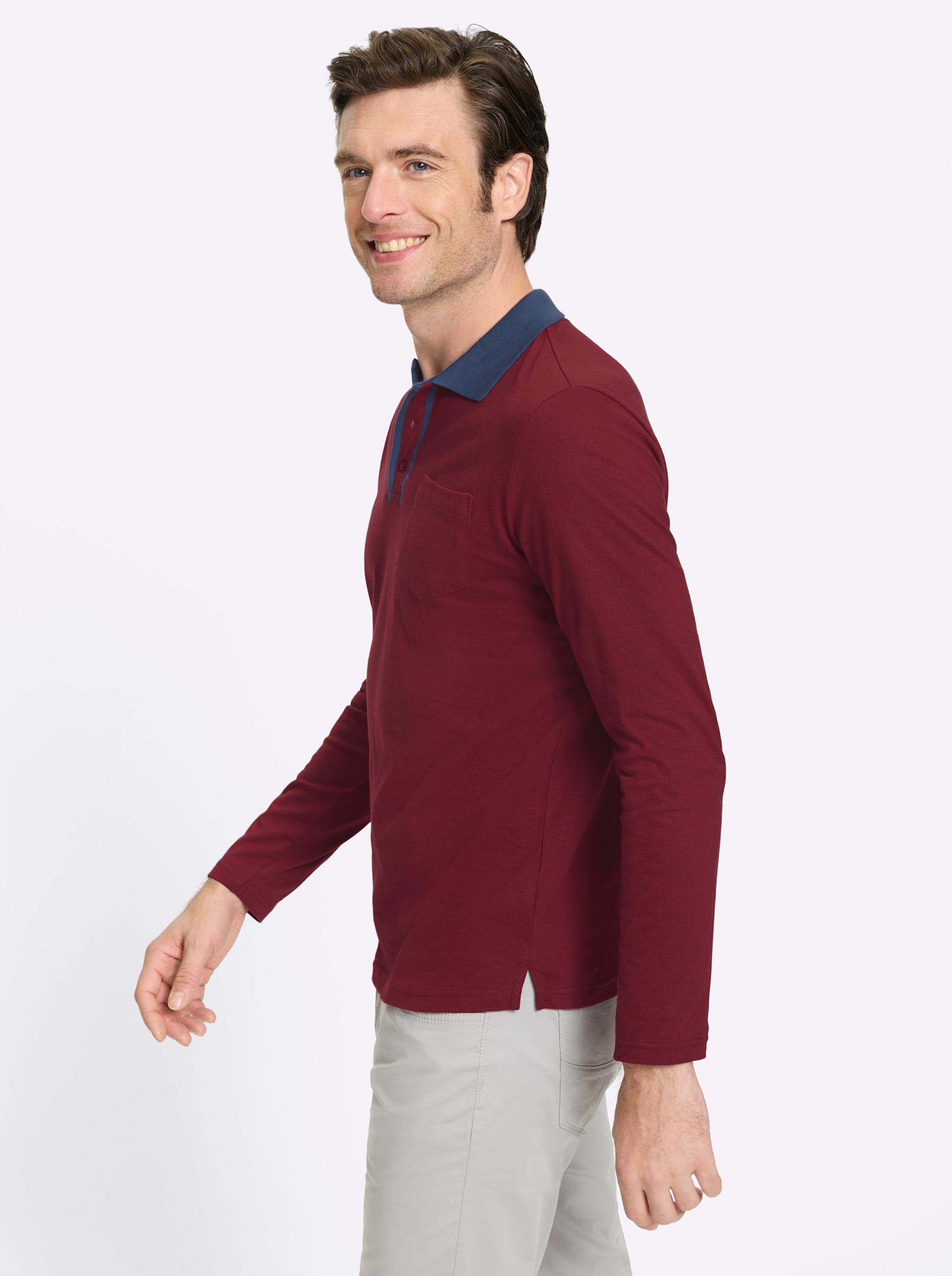 Thumbnail - Langarm-Poloshirt