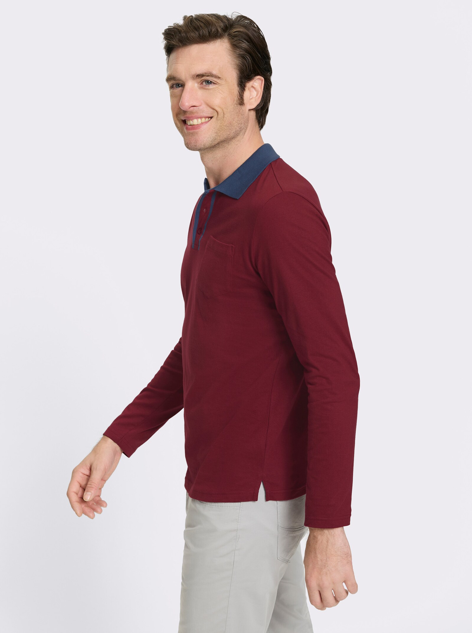 Catamaran Langarm-Poloshirt - bordeaux