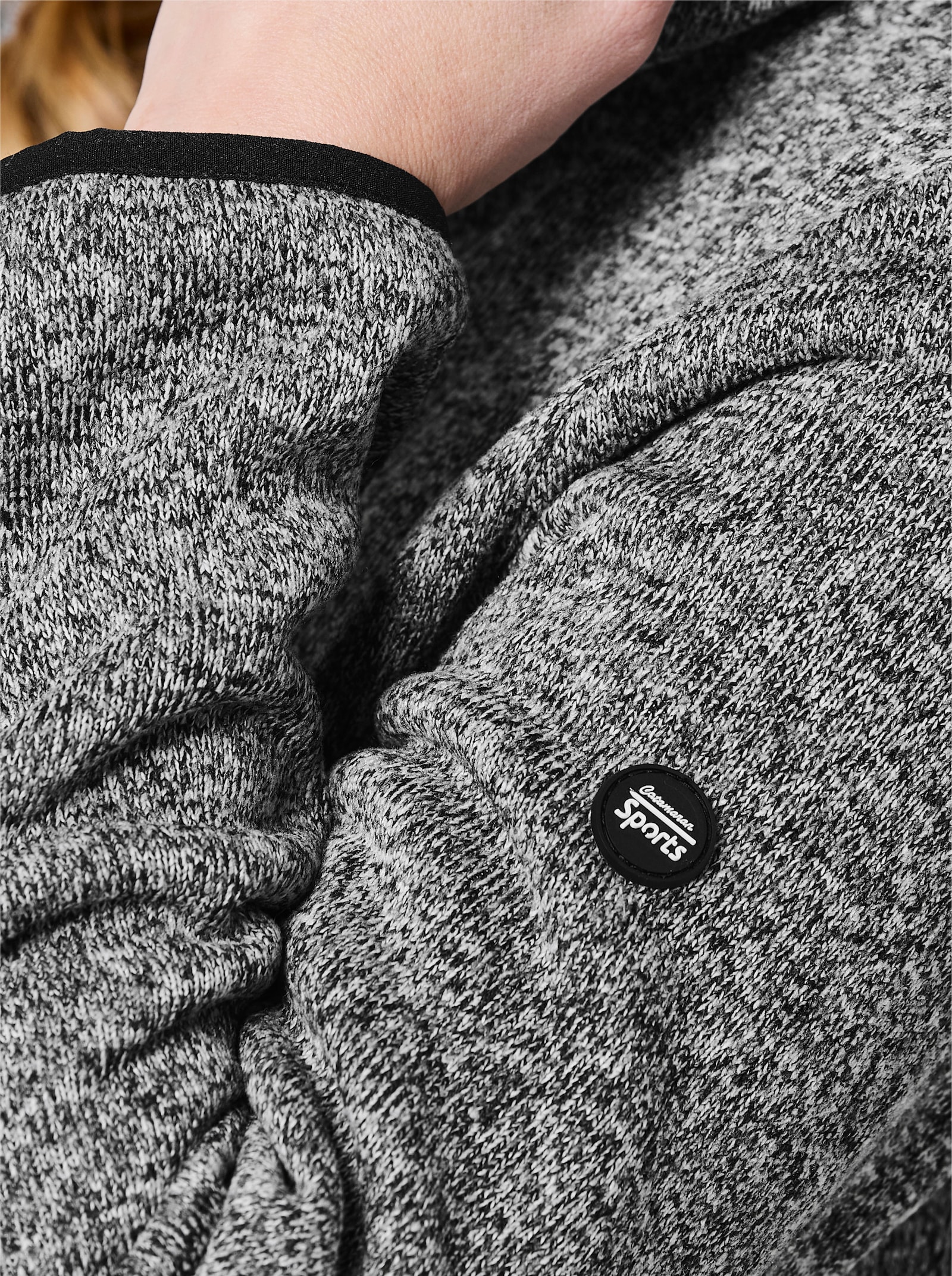 Catamaran Sports Strickfleecejacke mit Kapuze - weiß-meliert