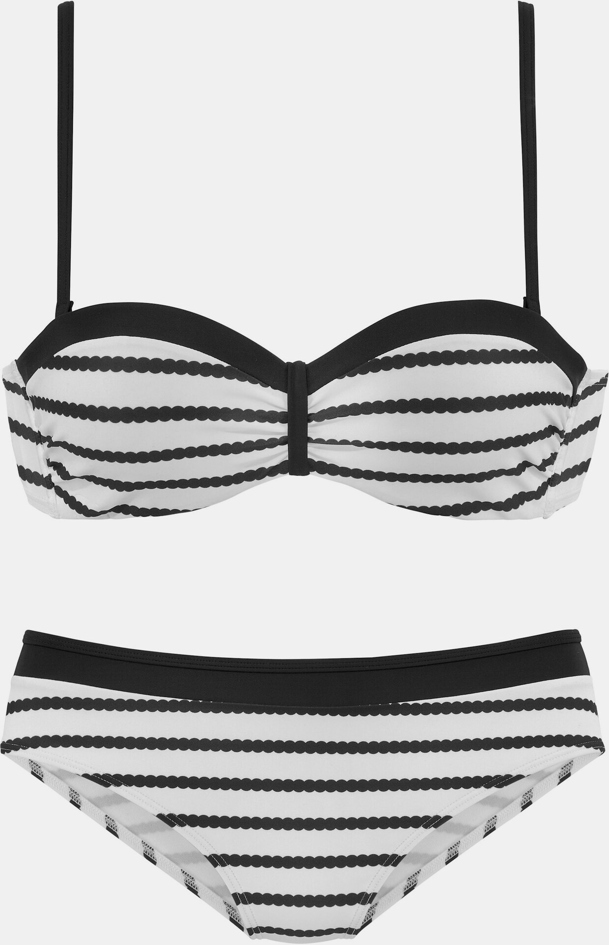 LASCANA Bügel-Bandeau-Bikini - schwarz-weiß