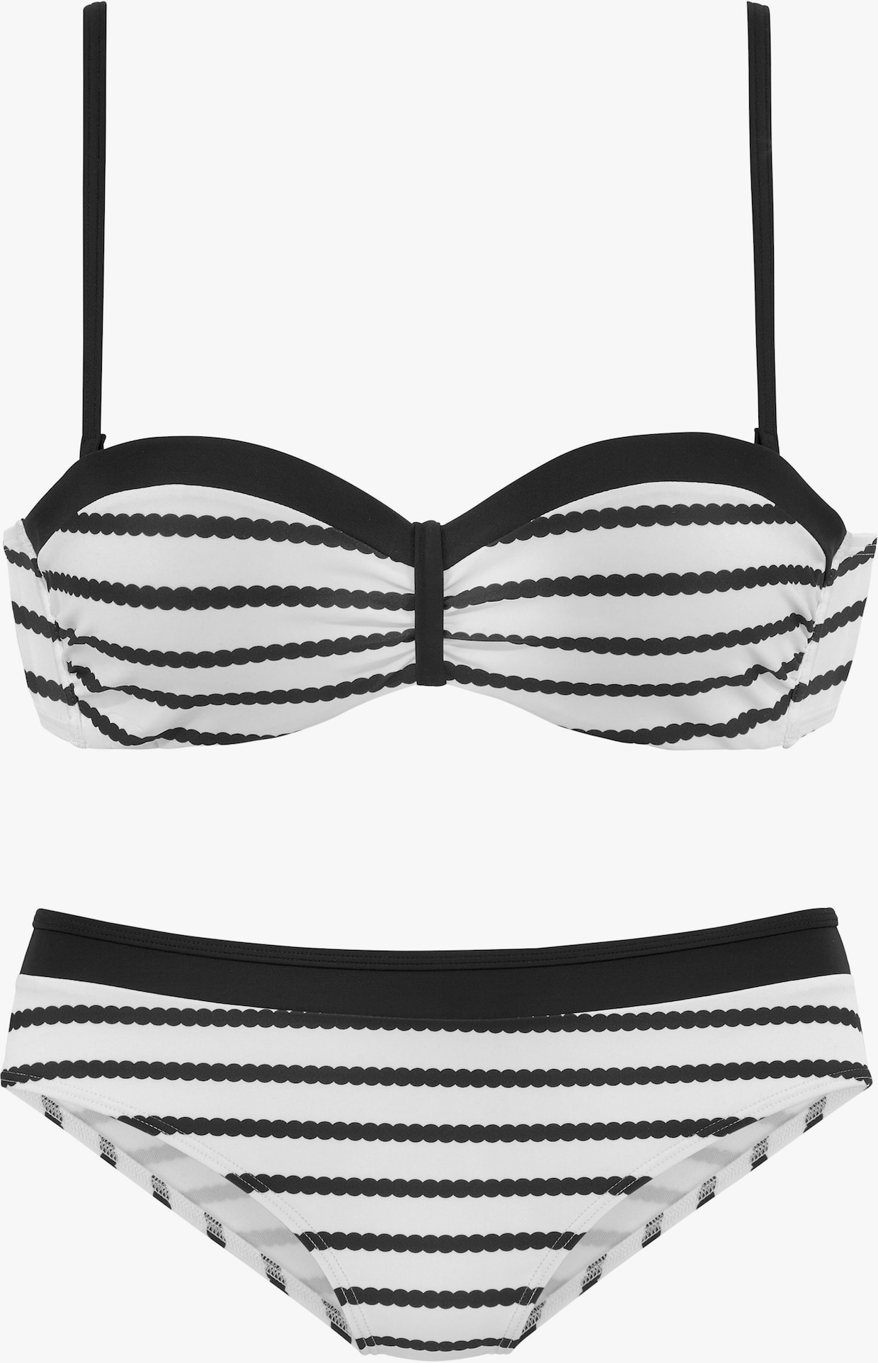 LASCANA Bügel-Bandeau-Bikini - schwarz-weiß