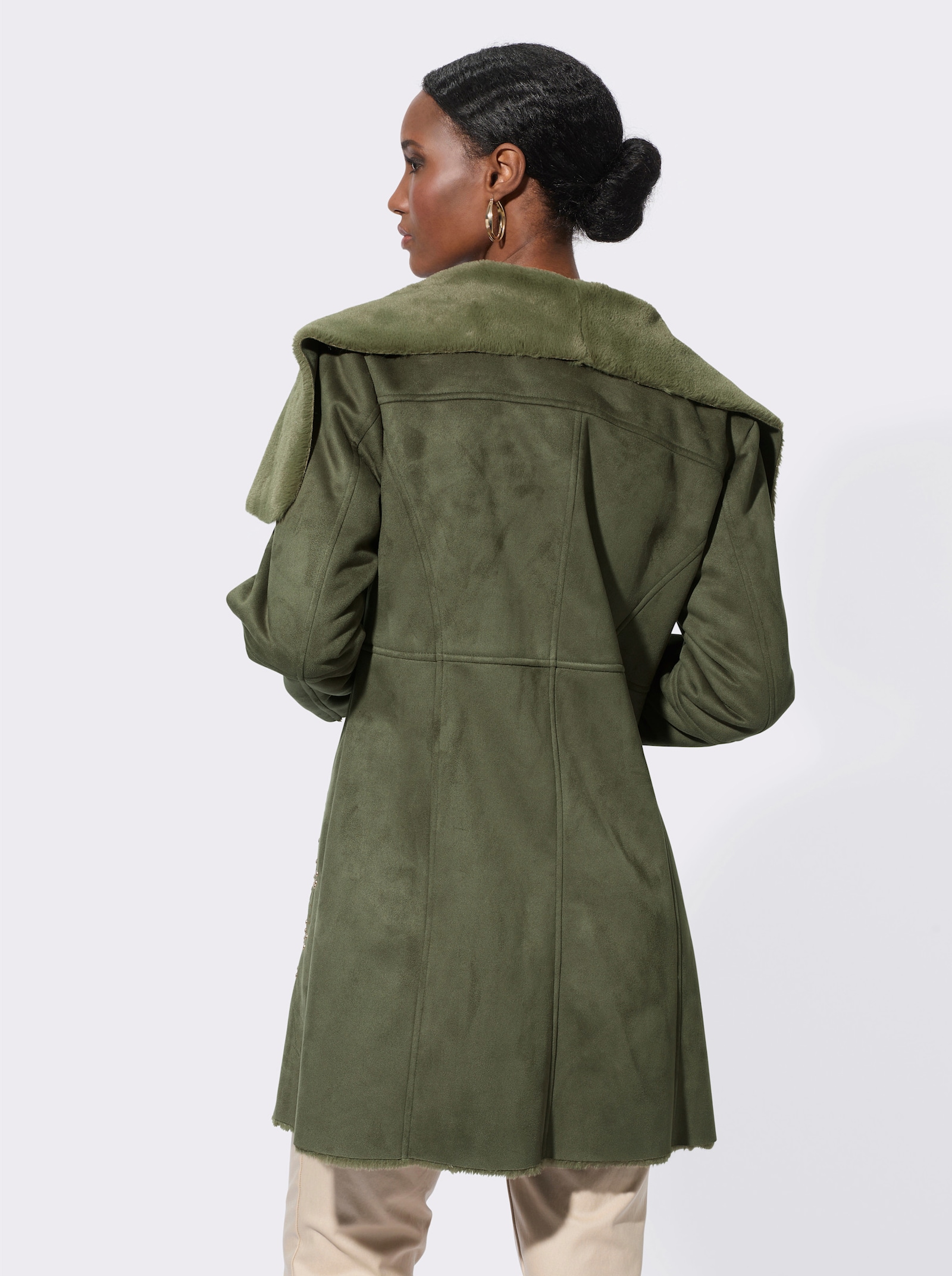 Mainpol Longjacke im hochwertigen Material-Mix - khaki