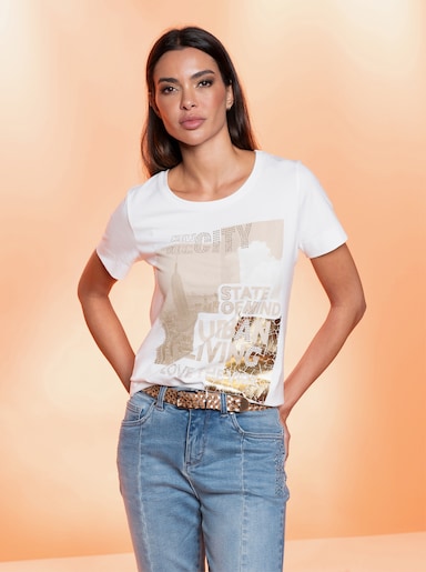 heine Druck-Shirt - ecru-beige-bedruckt