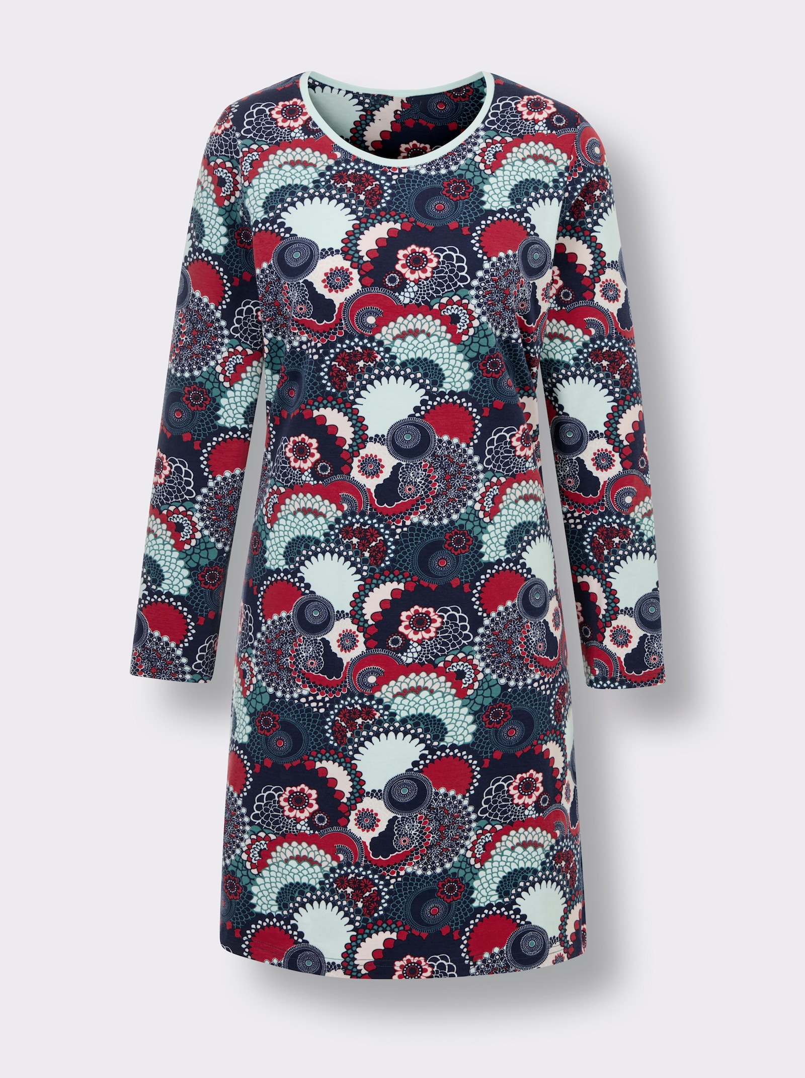 Comtessa Sleepshirt - marine-rot-bedruckt