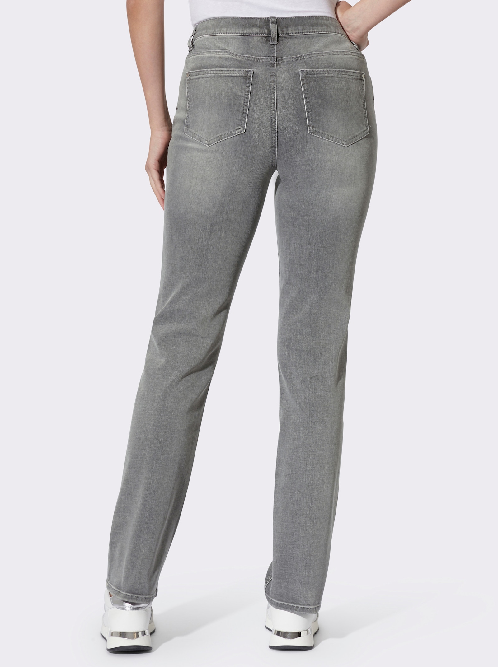heine 5-Pocket-Jeans mit Glitzersteinchen - light grey-denim