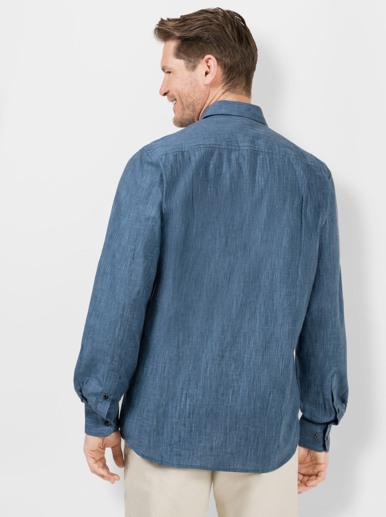 Marco Donati Hemd met lange mouwen - jeansblauw gemêleerd