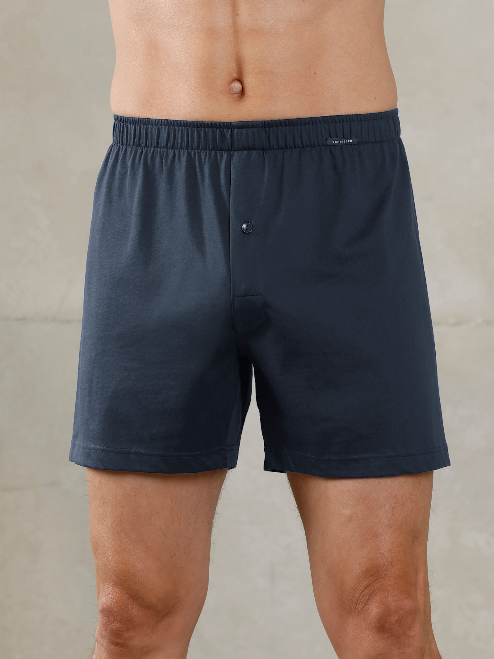 Schiesser Boxershorts mit Streifen - marine + marine-weiß-gestreift