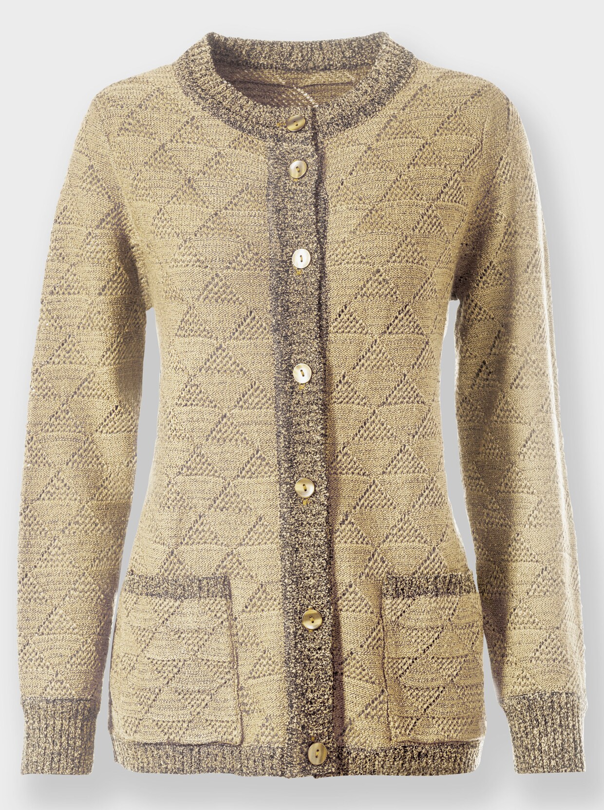 Vest - vanille/beige gedessineerd