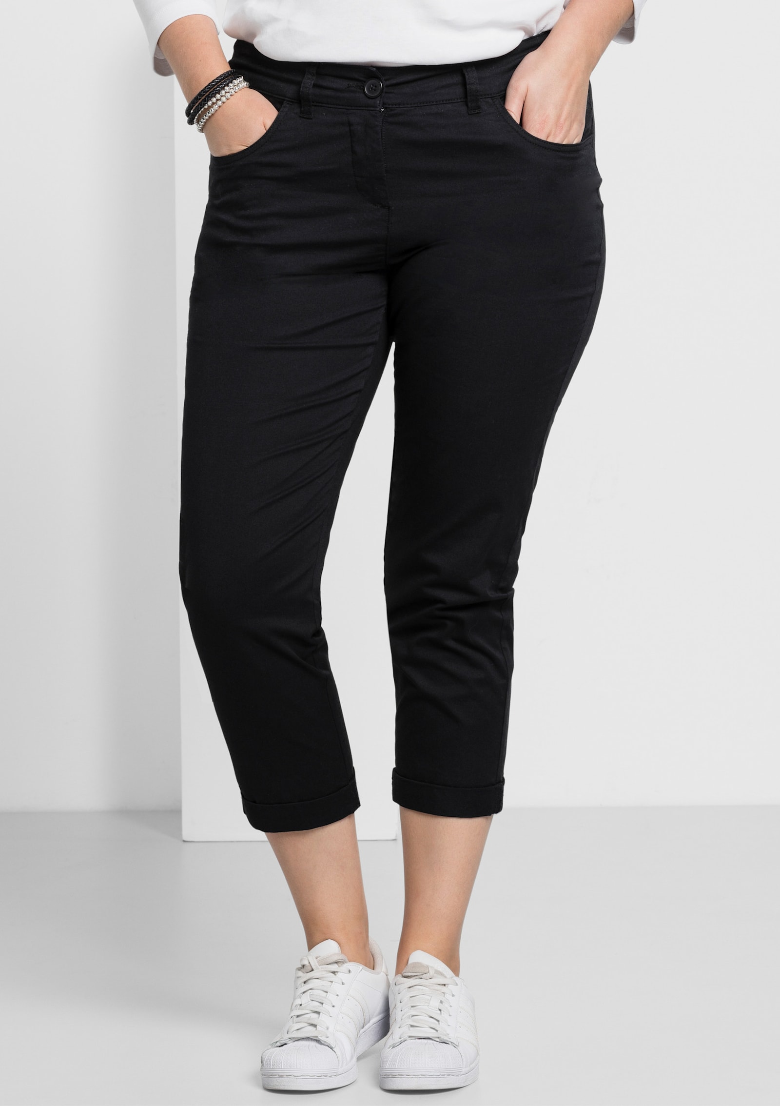sheego 7/8-broek in smal model - zwart