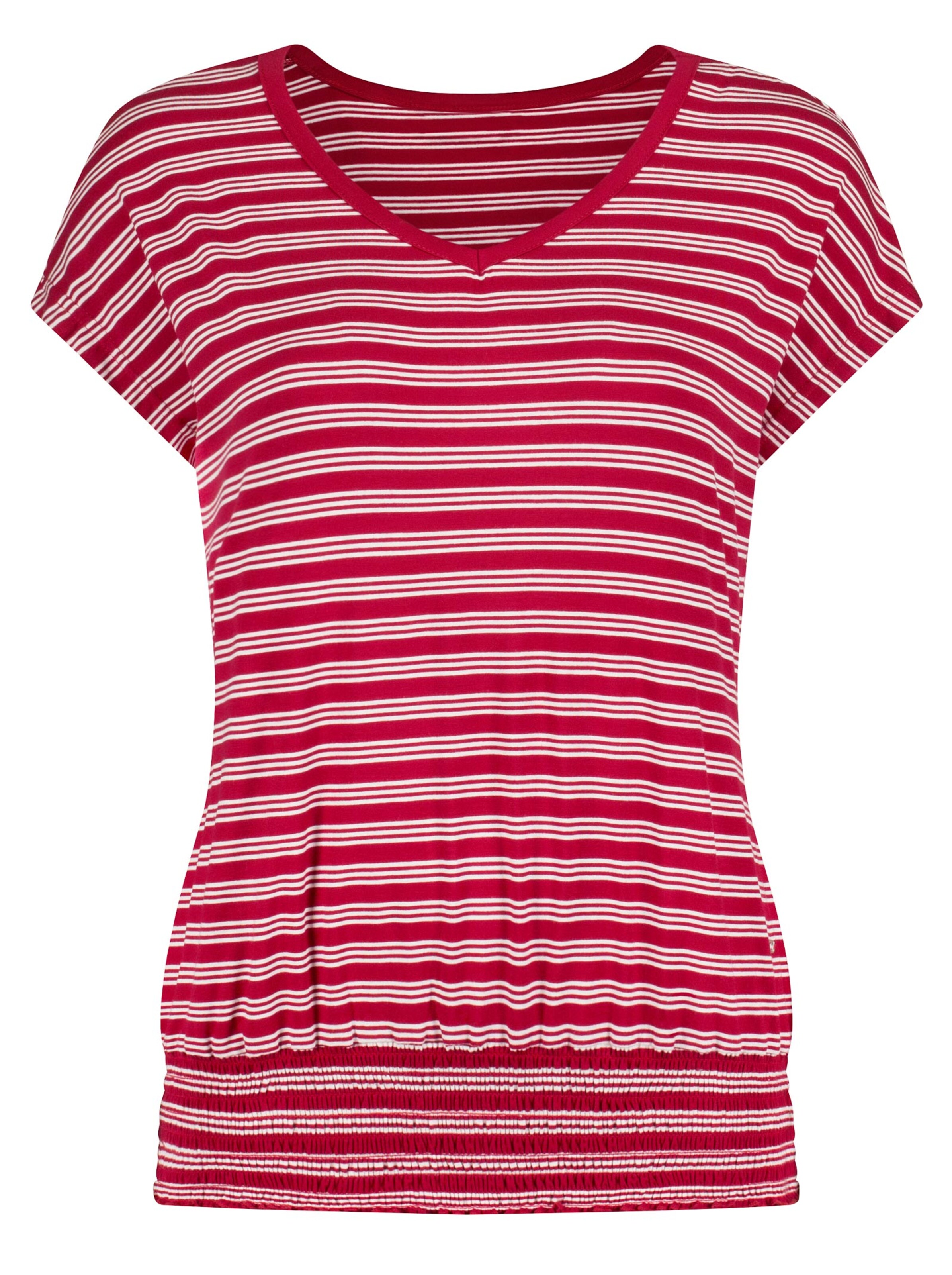 Collection L Shirt - rot-ecru-gestreift