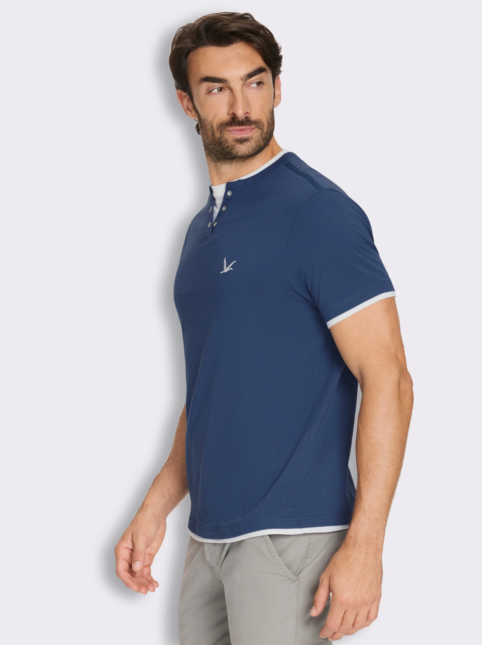 Kurzarmshirt im Doppelpack - jeansblau + aquapetrol