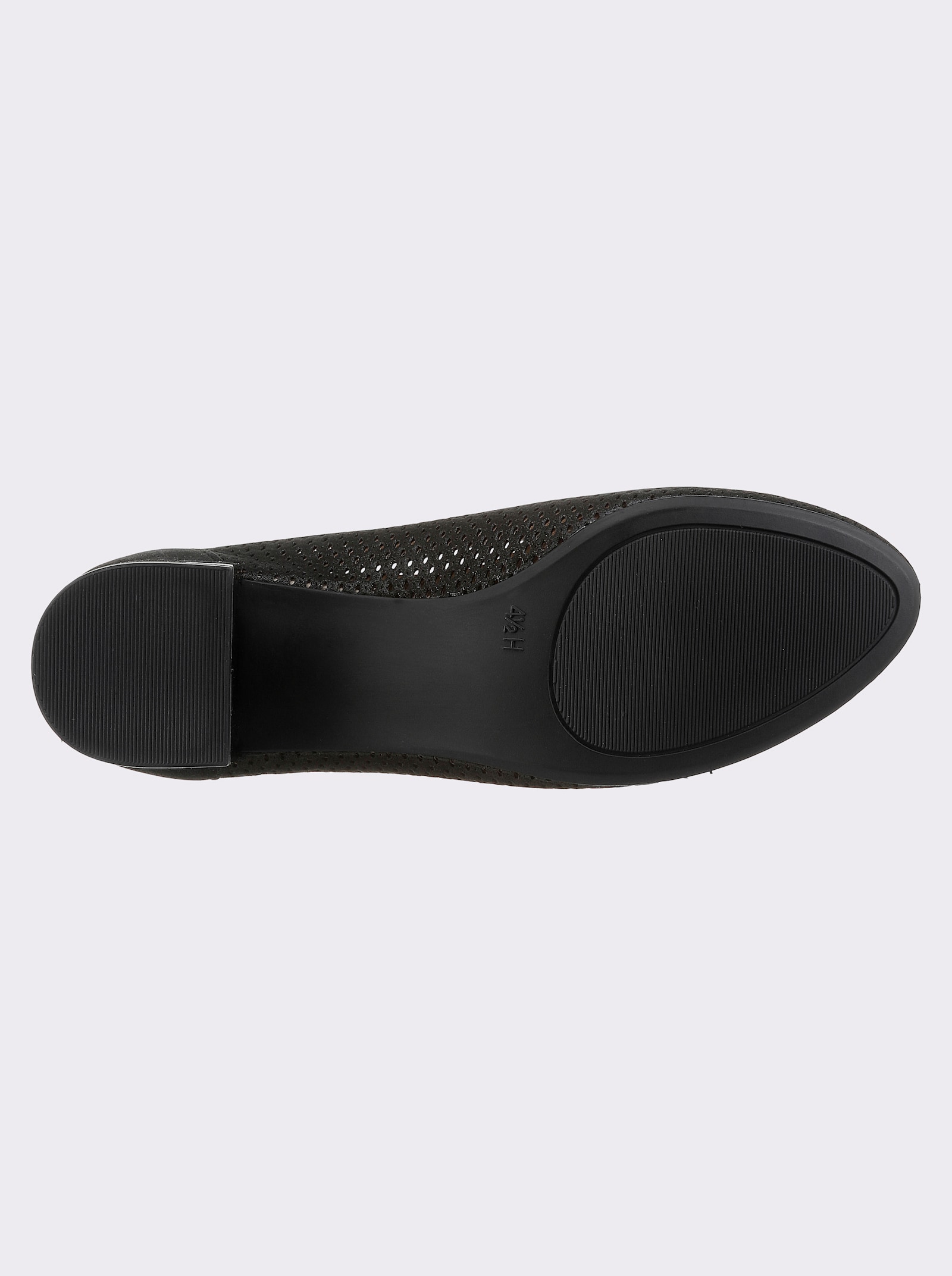 Caprice Pumps mit Lochmuster, aus Leder - schwarz