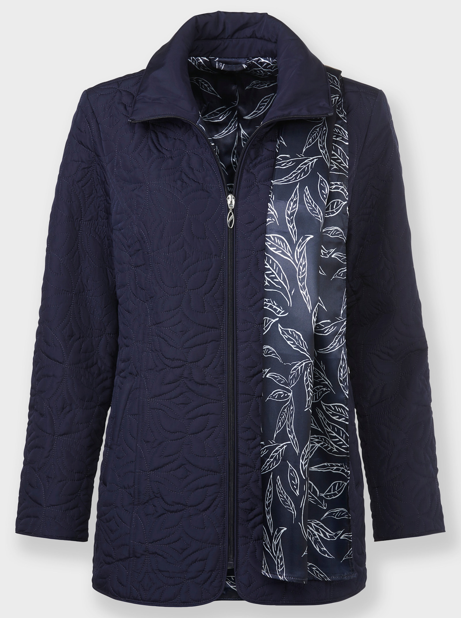 Steppjacke mit Schal - marine