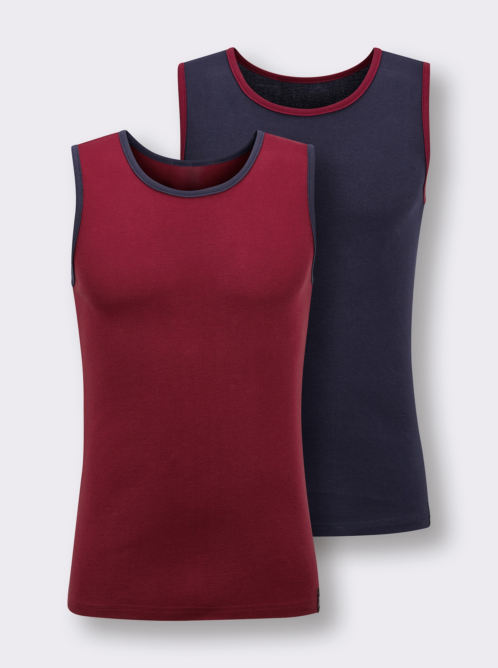 wäschepur men Unterhemd - marine + dunkelrot