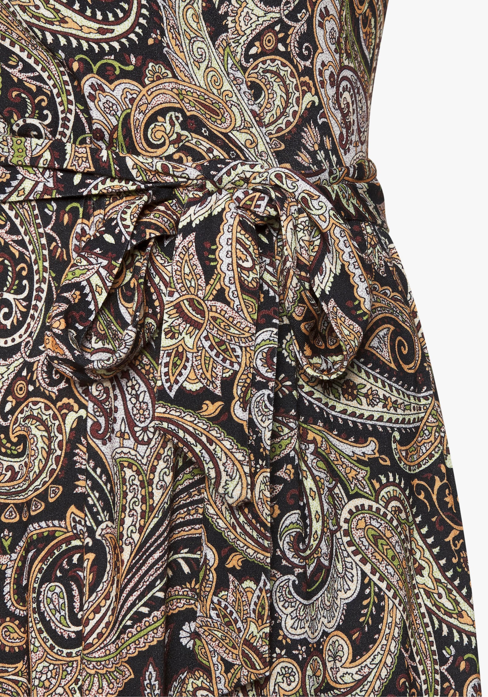 LASCANA Maxikleid - schwarz-orange bedruckt