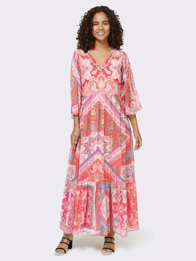 heine Druckkleid in Maxilänge - ecru-rosenquarz-bedruckt