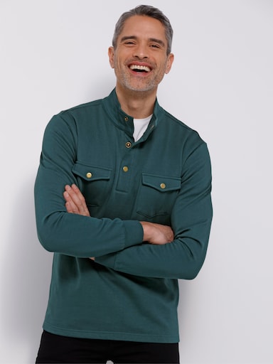 Sweatshirt mit Stehkragen - petrol