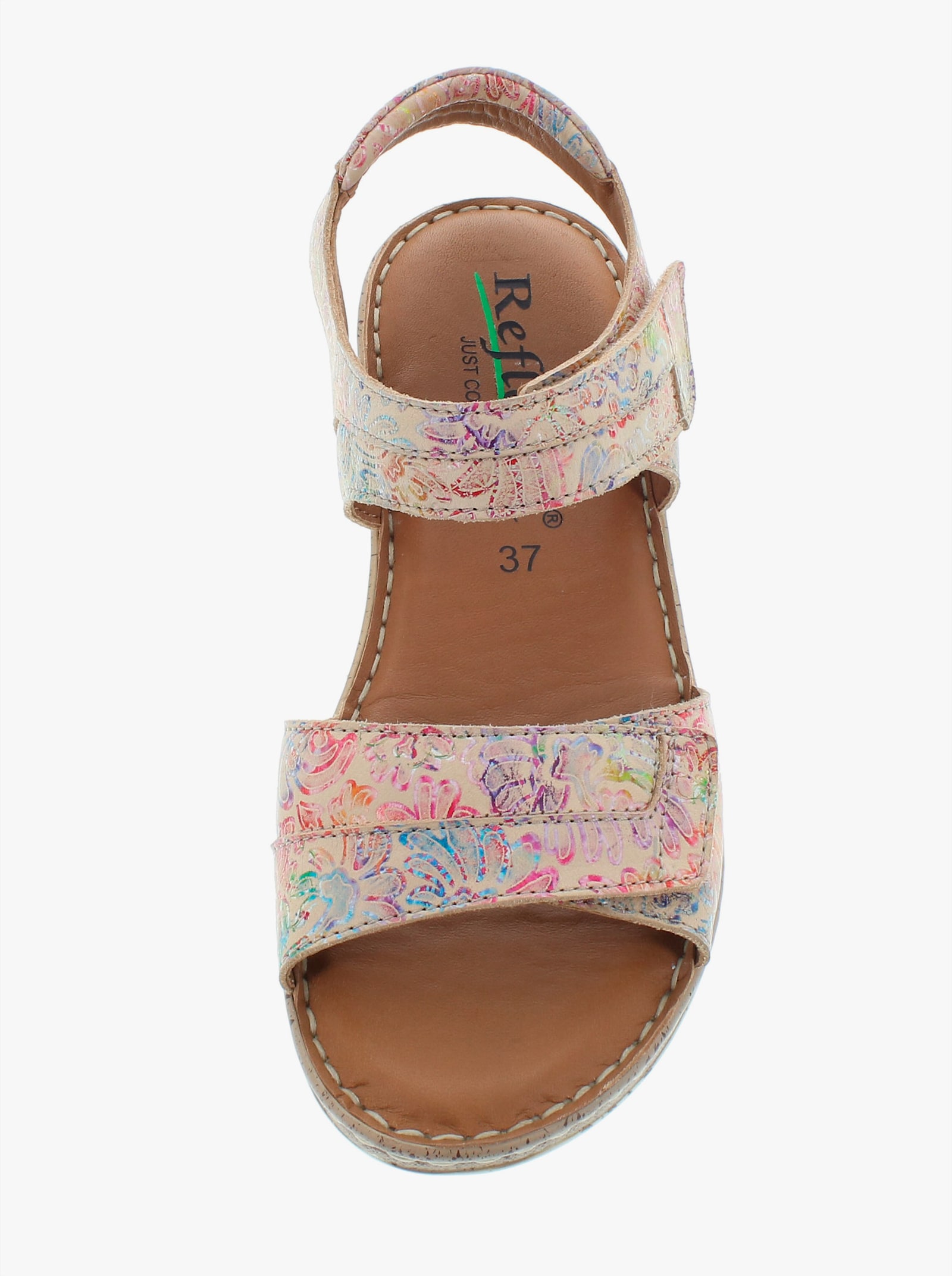 Reflexan Sandale aus Nubukleder - beige-bunt