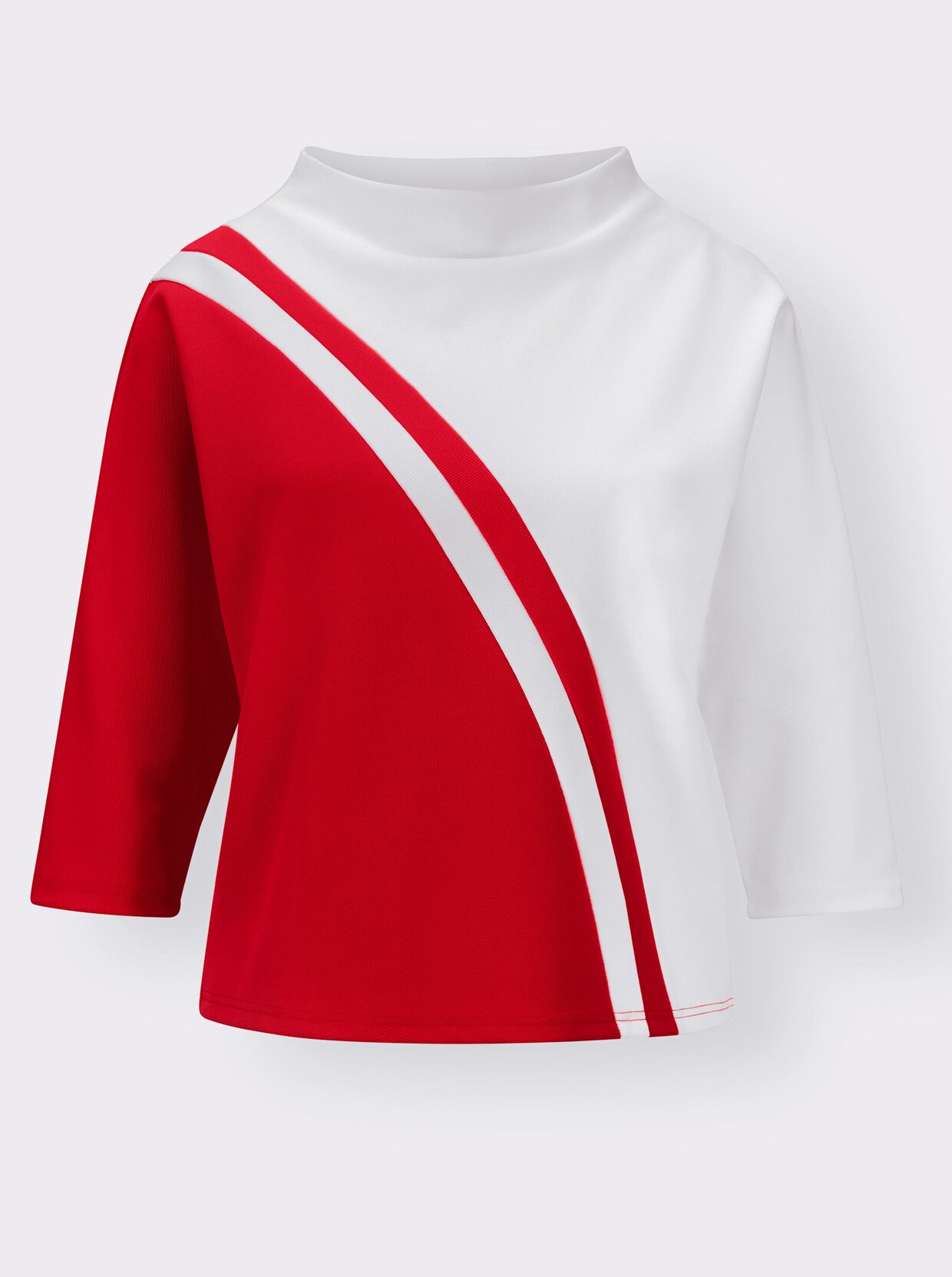 Shirt met 3/4-mouw - wit/rood