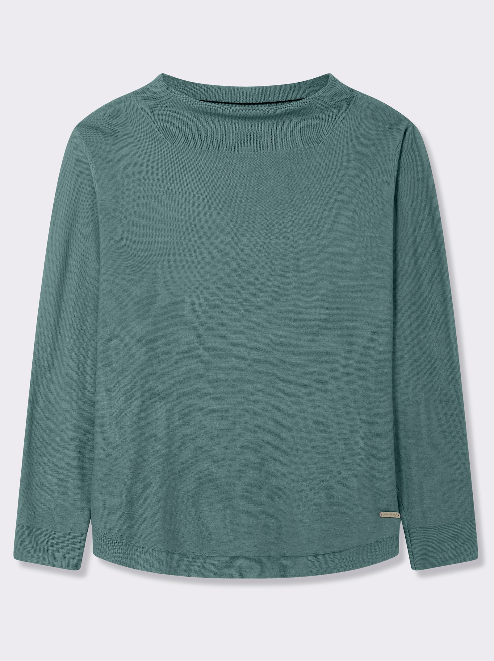 Langarm-Pullover aus reiner Baumwolle - jade