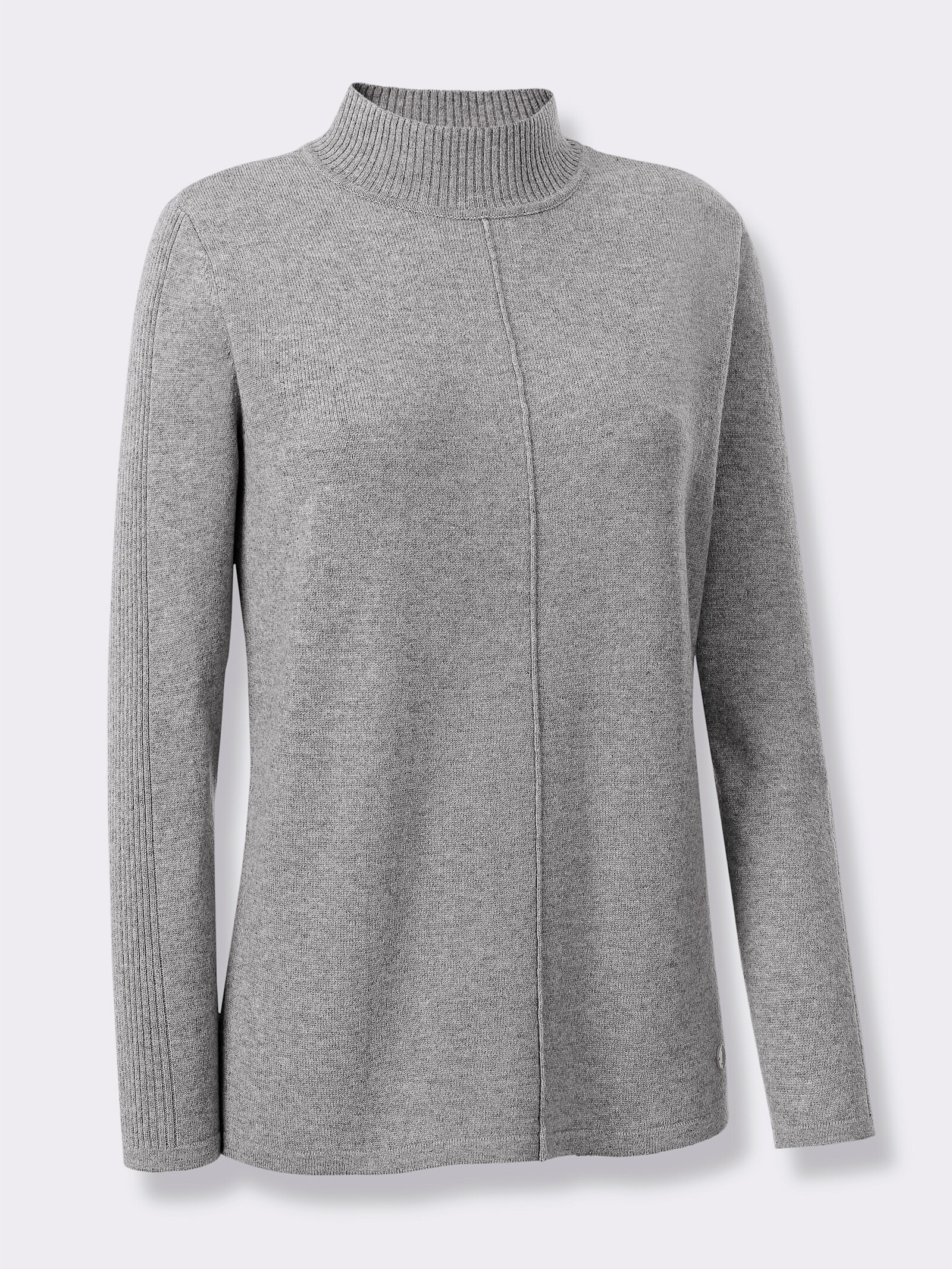 CREATION L PREMIUM Pullover met opstaande kraag en kasjmier - steengrijs/gemêleerd