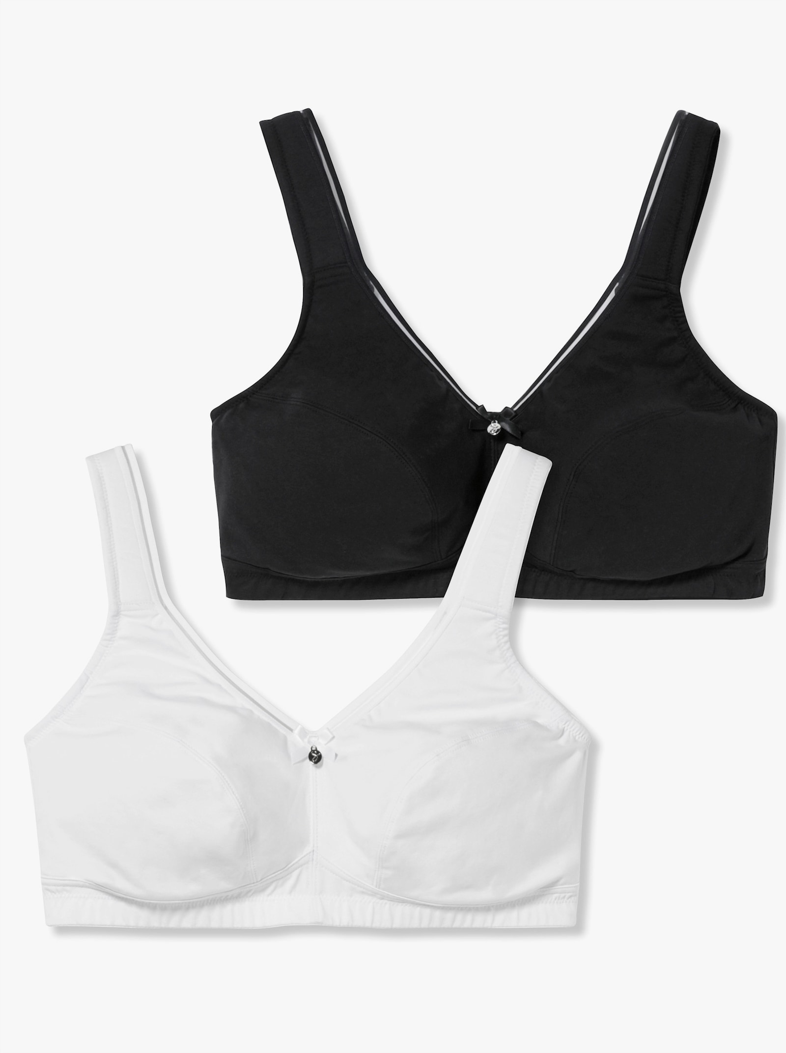 sheego Entlastungs-BH im Doppelpack - schwarz+weiß