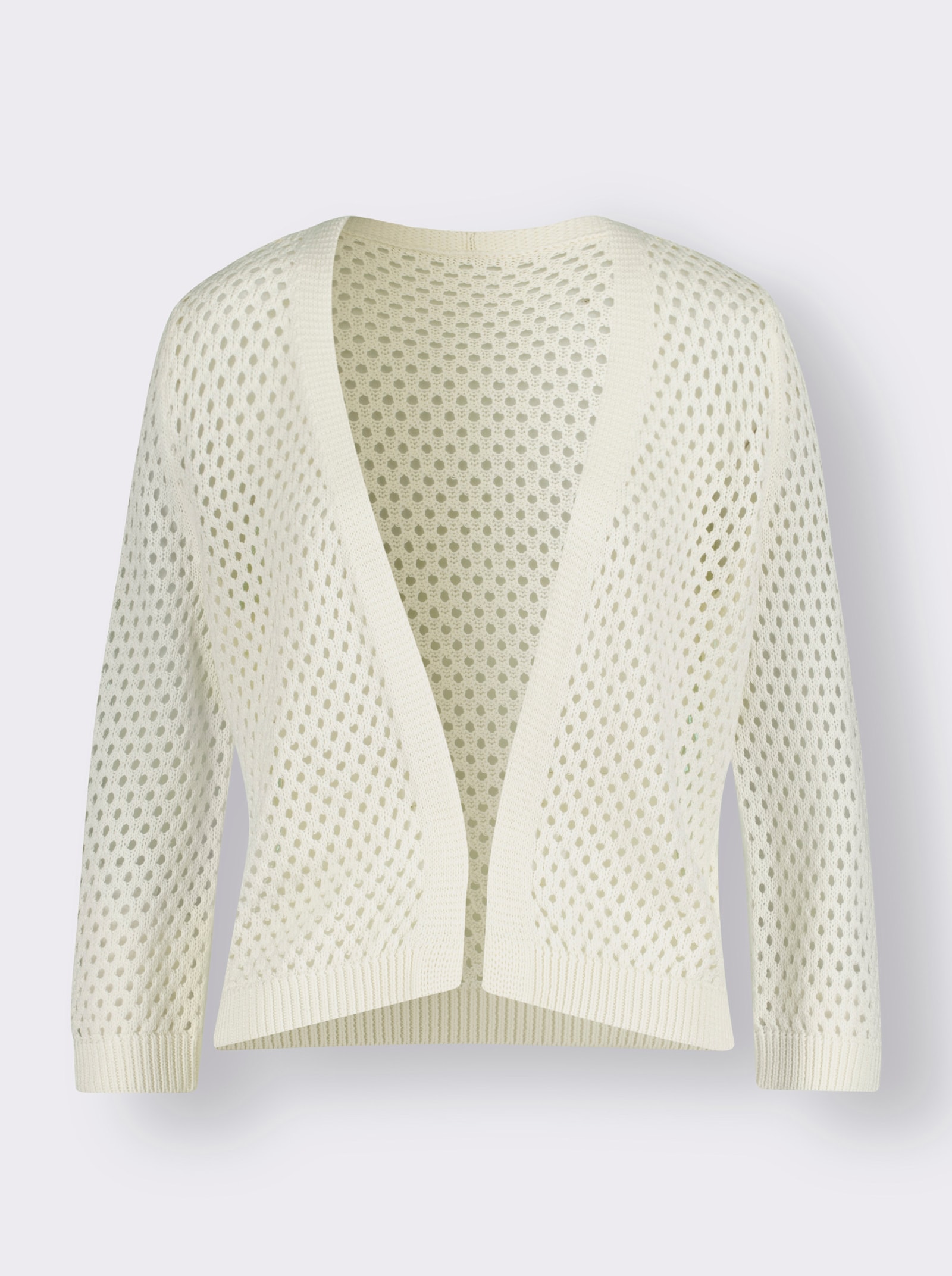 Bolero mit Ajourmuster, gestrickt - ecru