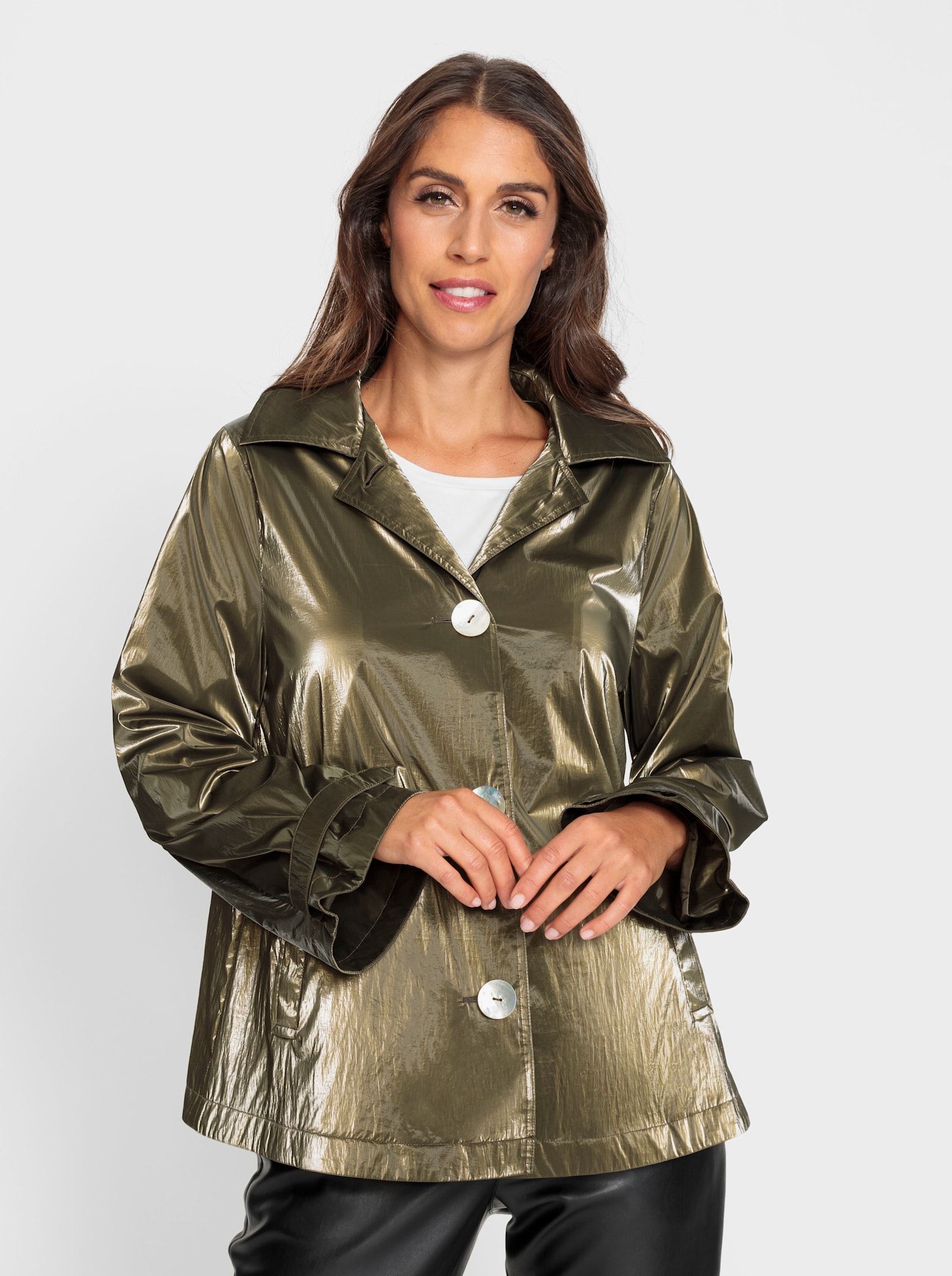 heine Übergangsjacke mit Glanz-Effekt - oliv