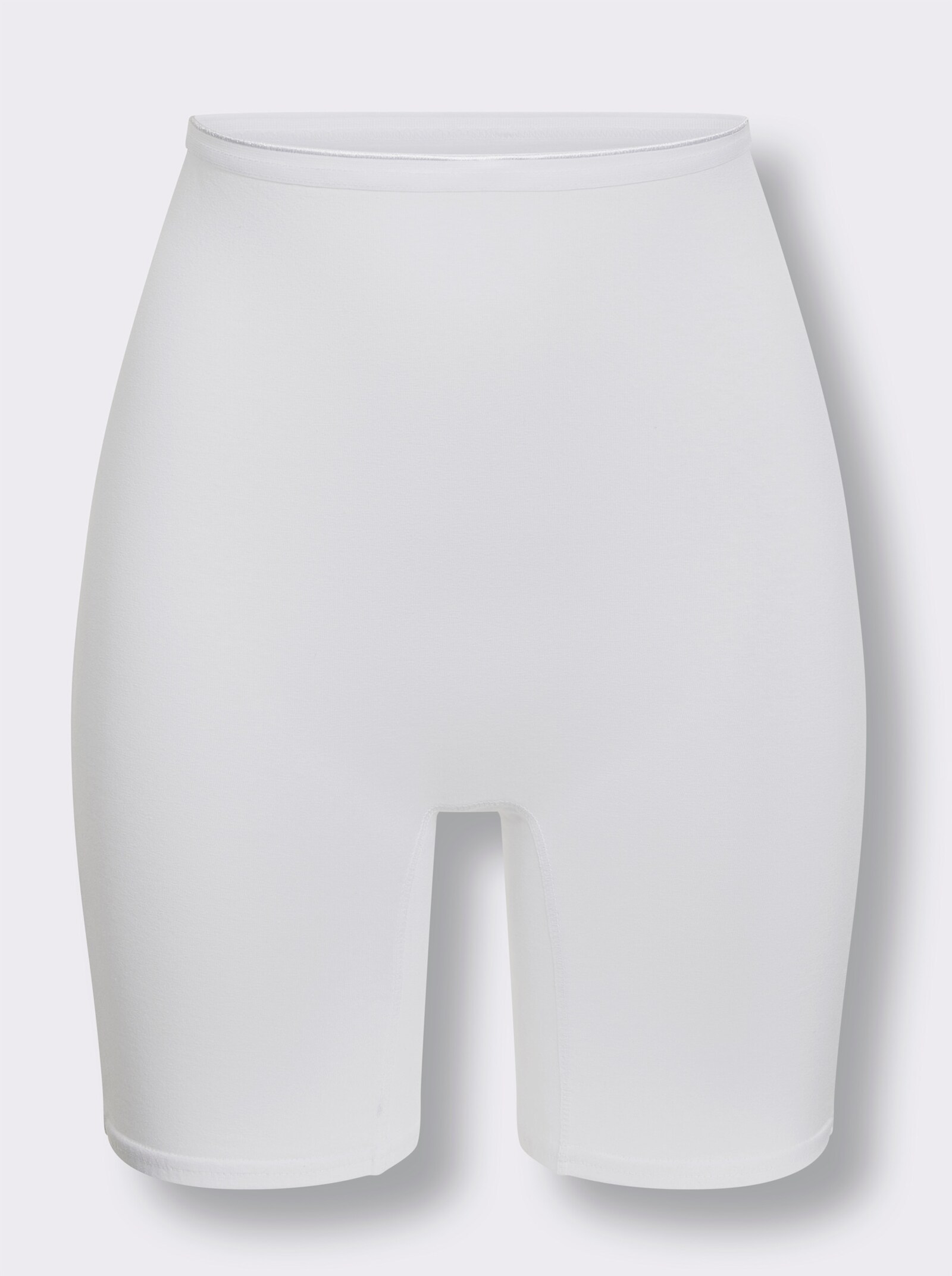 wäschepur Longpanty mit flachem Bund - 2x hellgrau-geringelt + 2x weiss