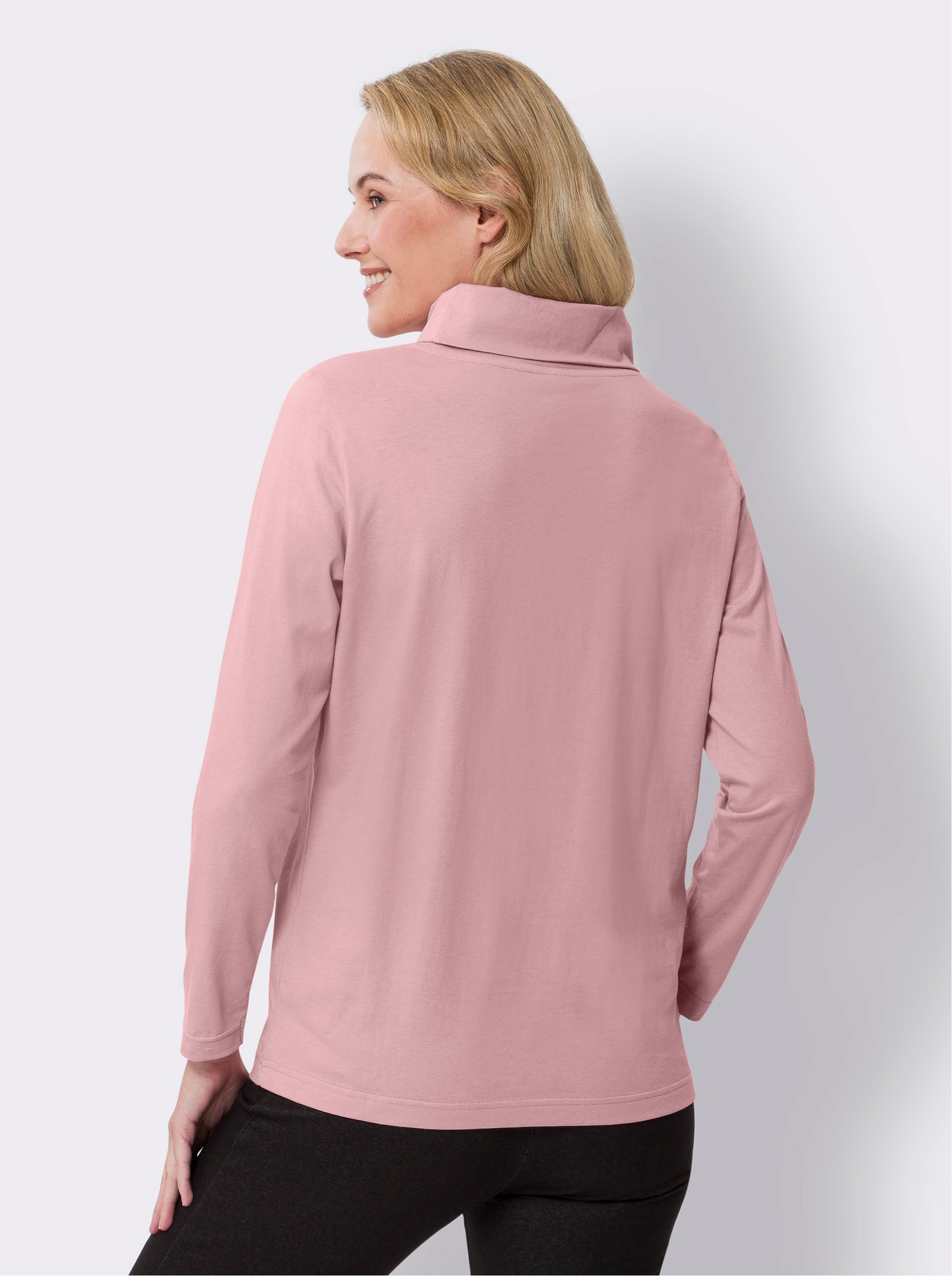 Rollkragenshirt aus reiner Baumwolle - hortensie