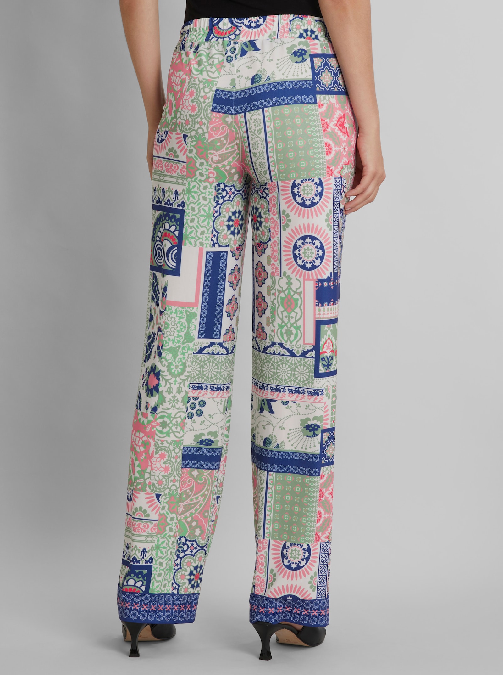 heine Schlupfhose aus Kofferware - eucalyptus-royalblau-bedruckt