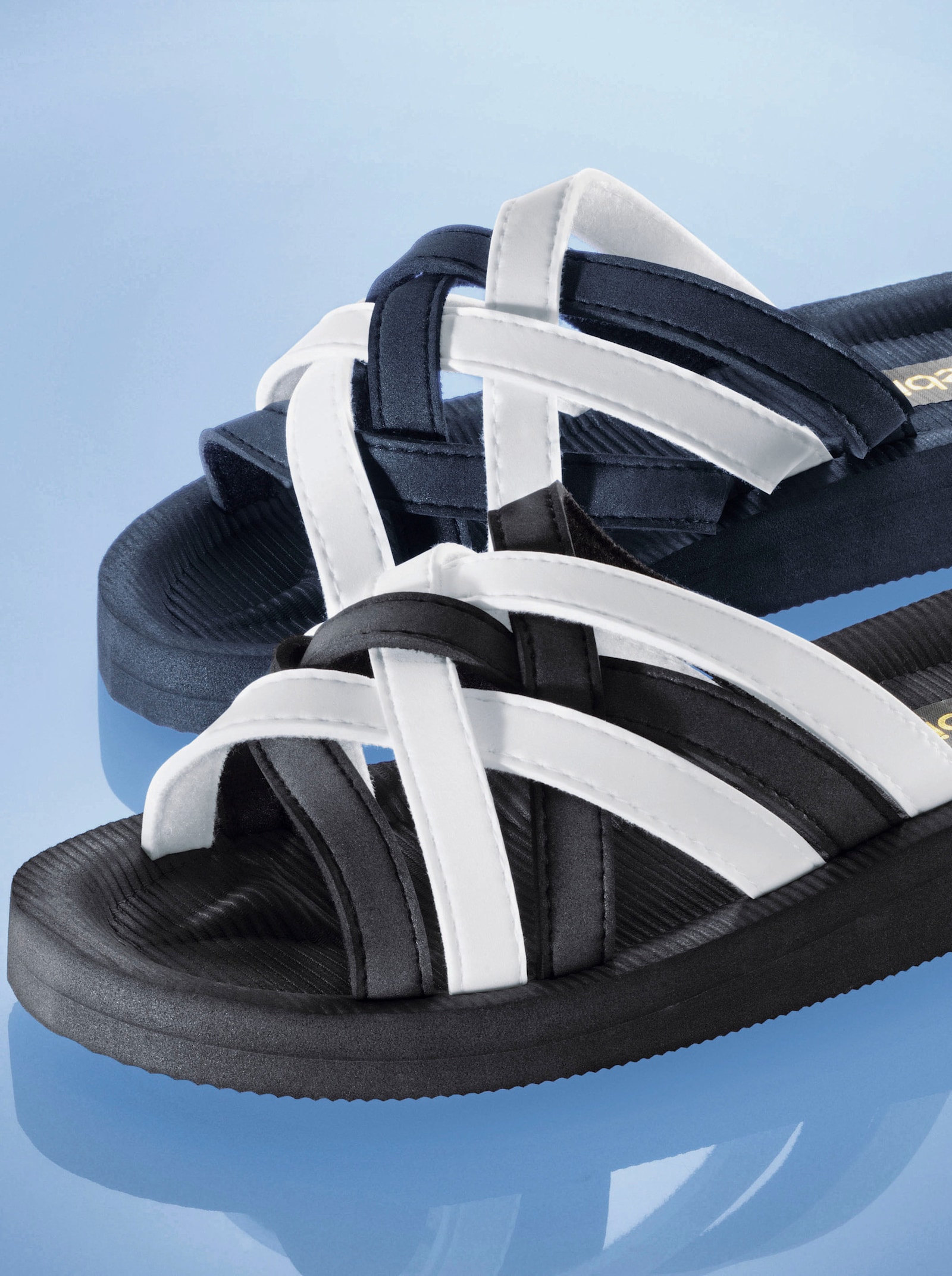 Siebi´s Bade-Pantolette - schwarz-weiß