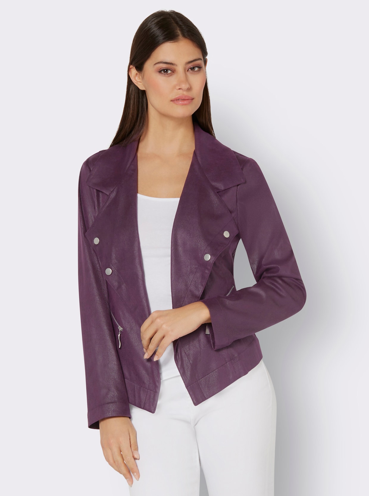 Blazer van imitatieleder - druif