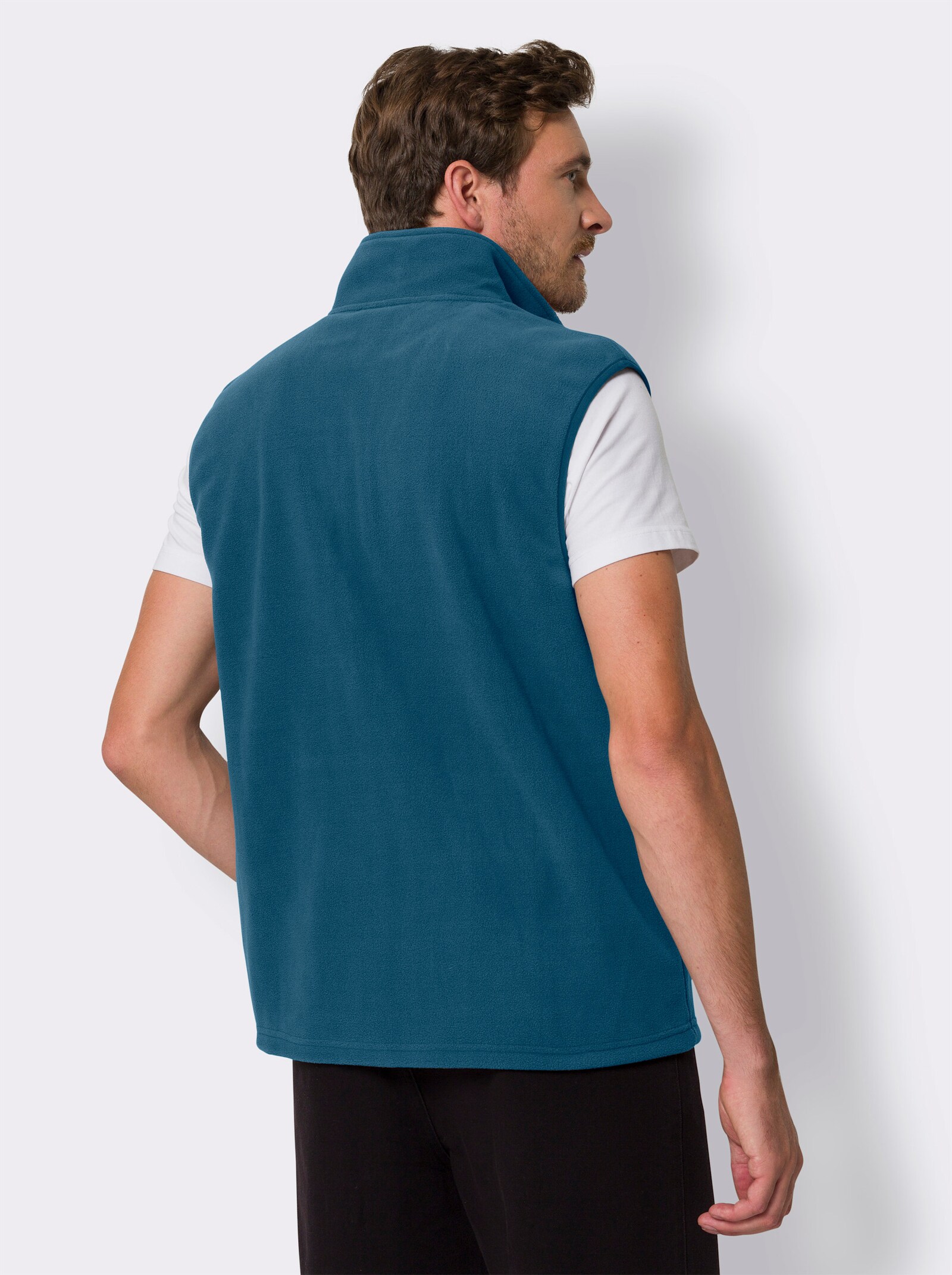 Fleeceweste mit Kontrast-Details - topas