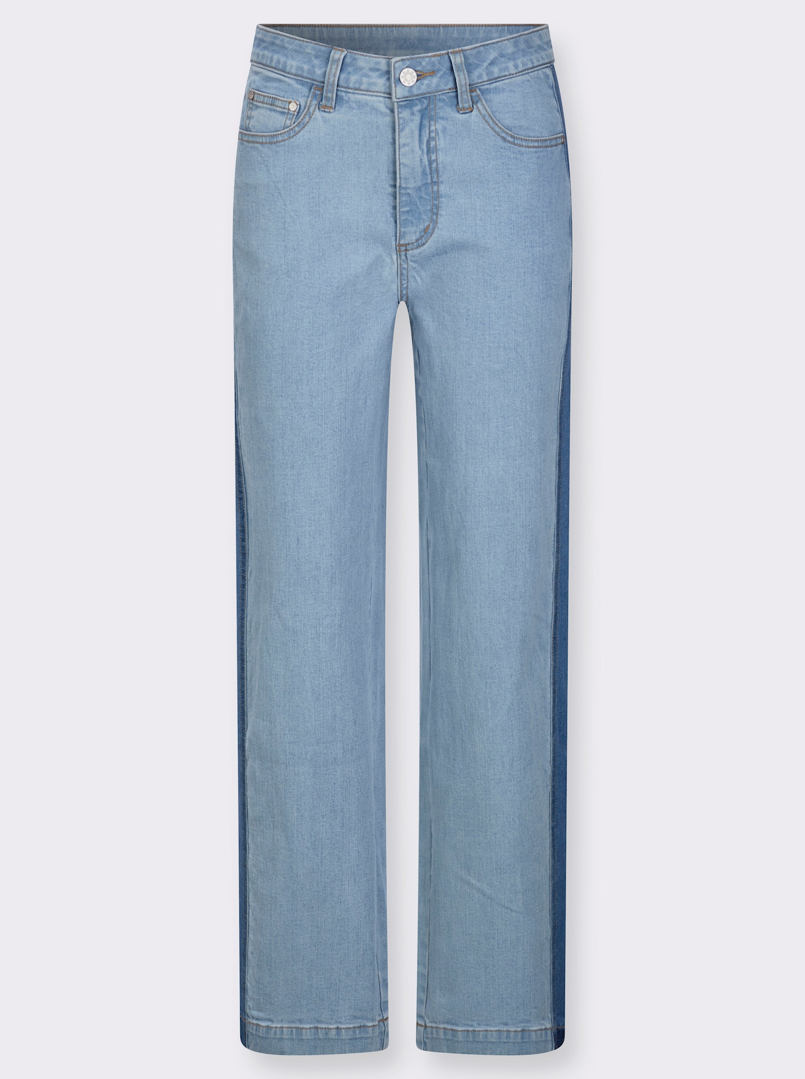 5-Pocket-Jeans mit seitlichen Kontrasten - blue-bleached