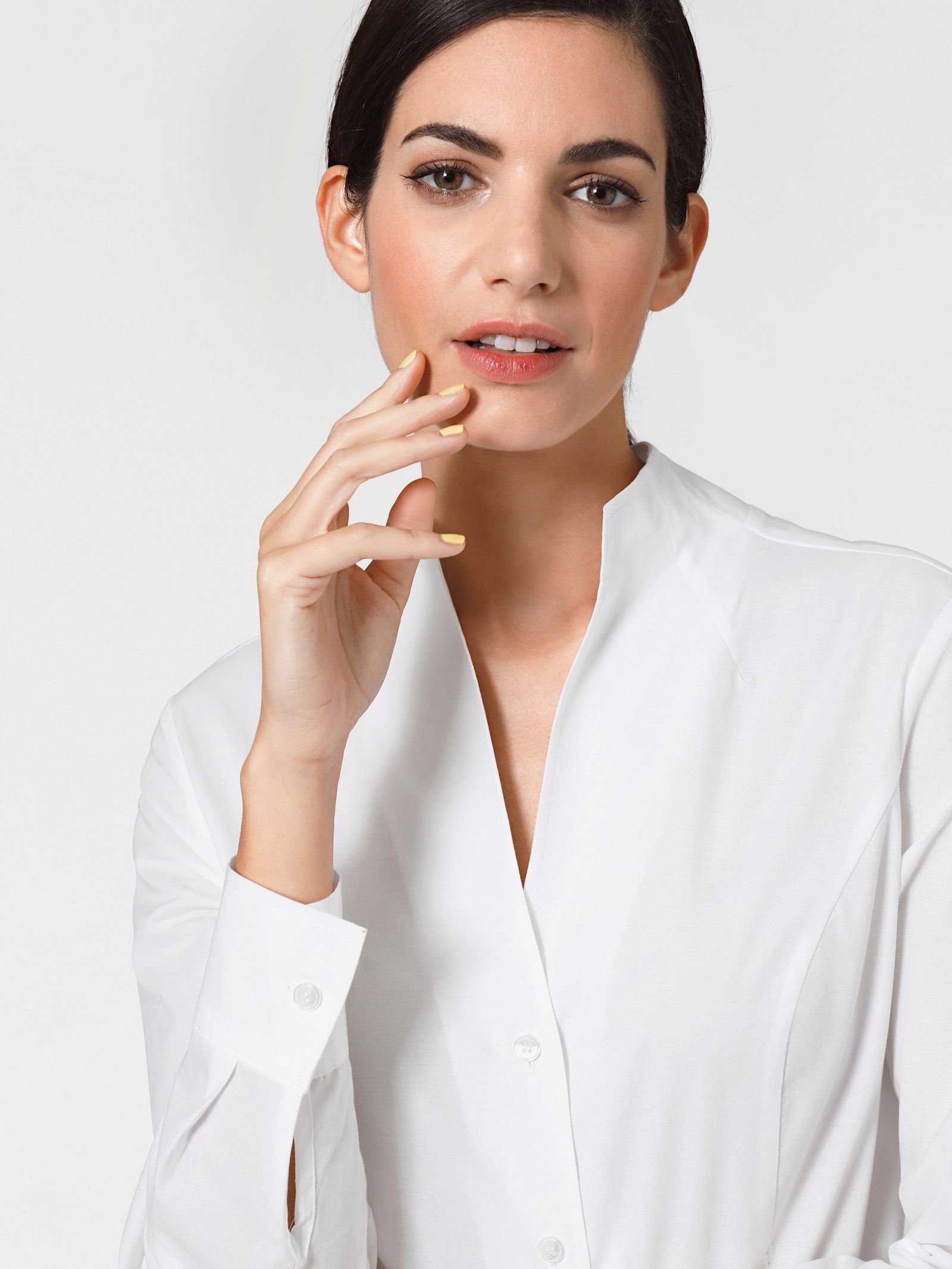 heine Hemdbluse mit Stehkragen - weiß