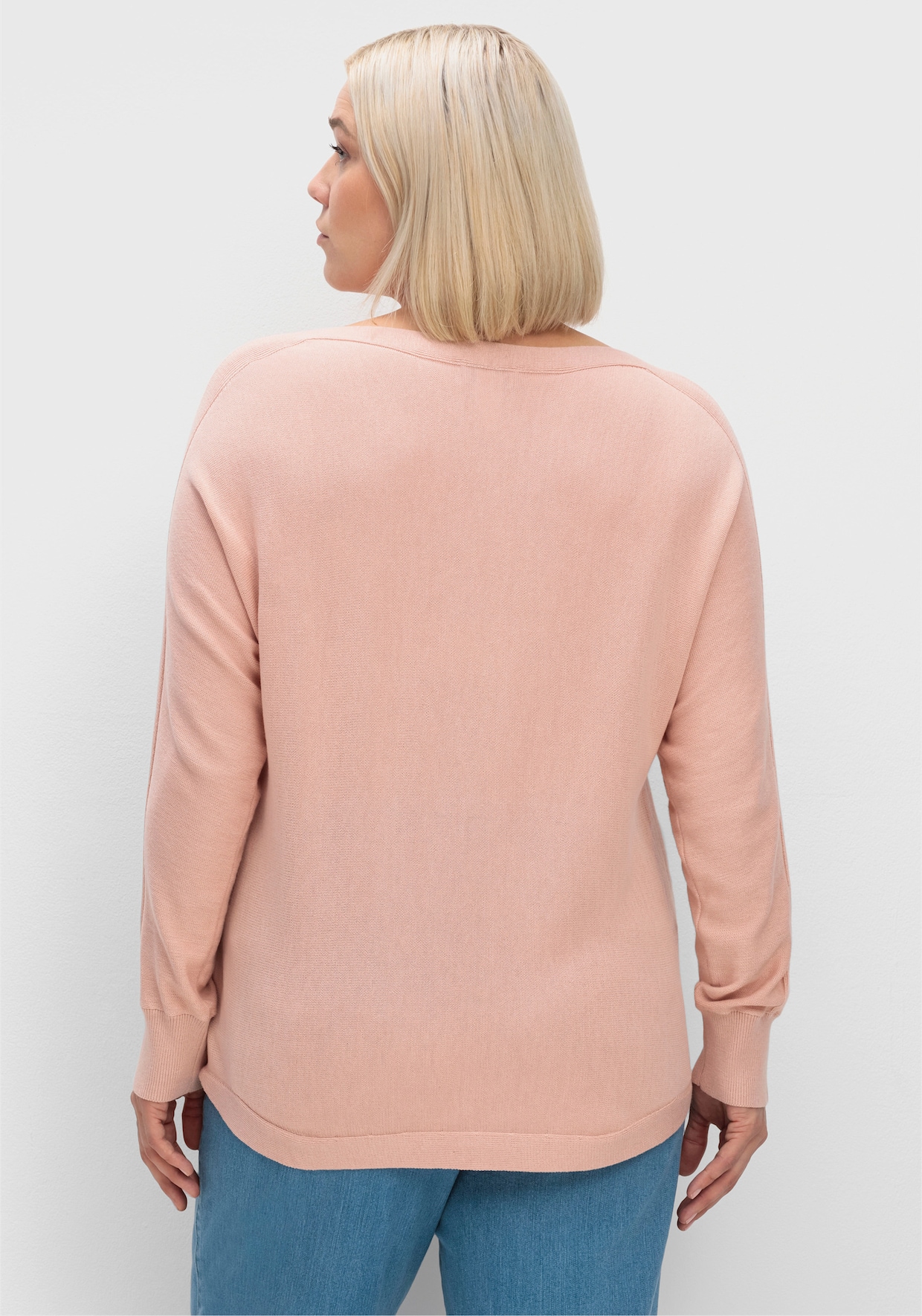 Langarm-Pullover - puder
