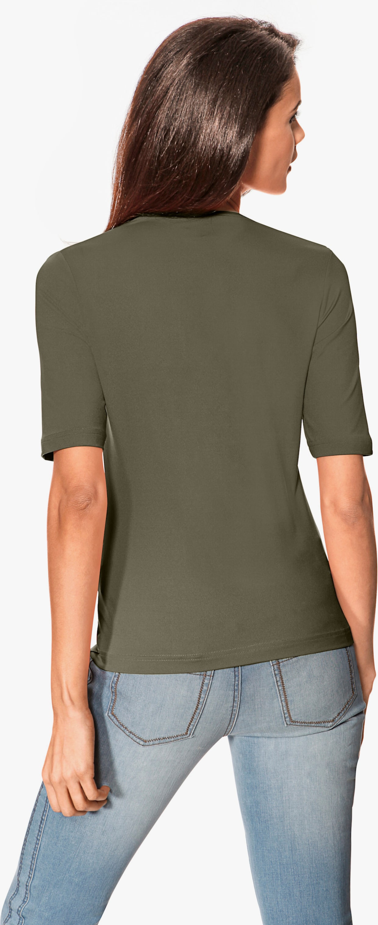 heine T-shirt en V - vert olive