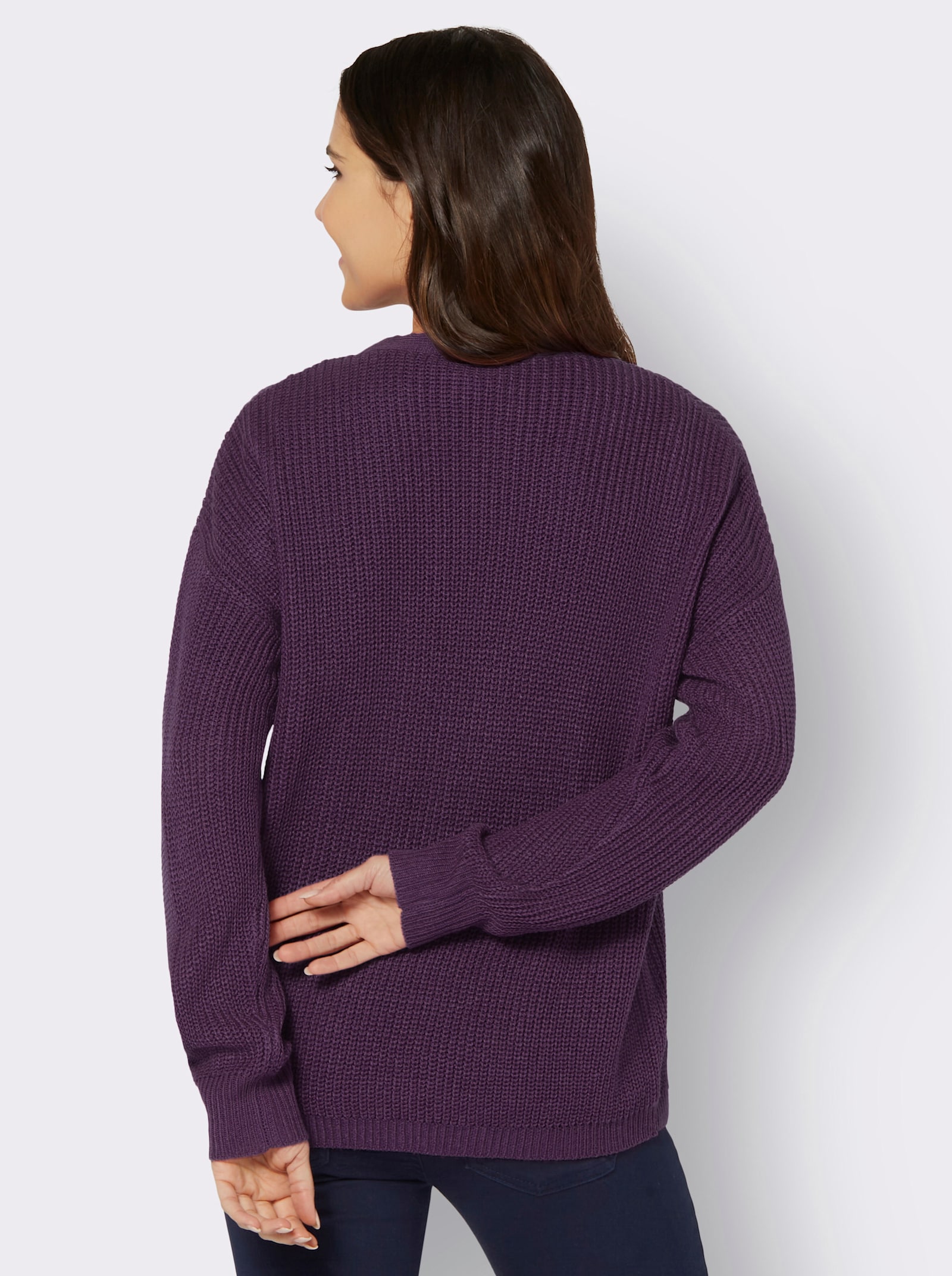 Strickjacke mit V-Ausschnitt - traube