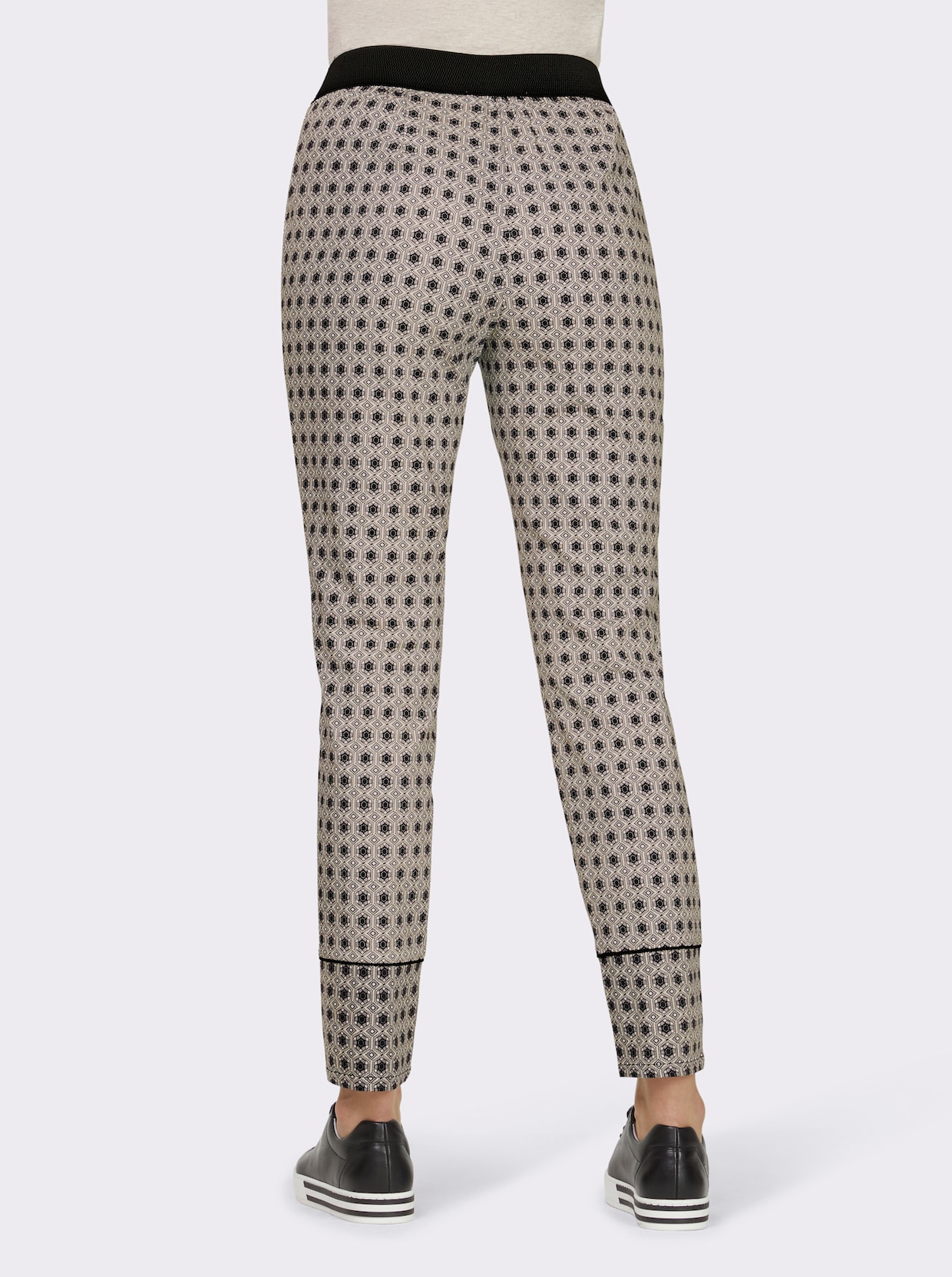 heine Broek met print - zwart geprint