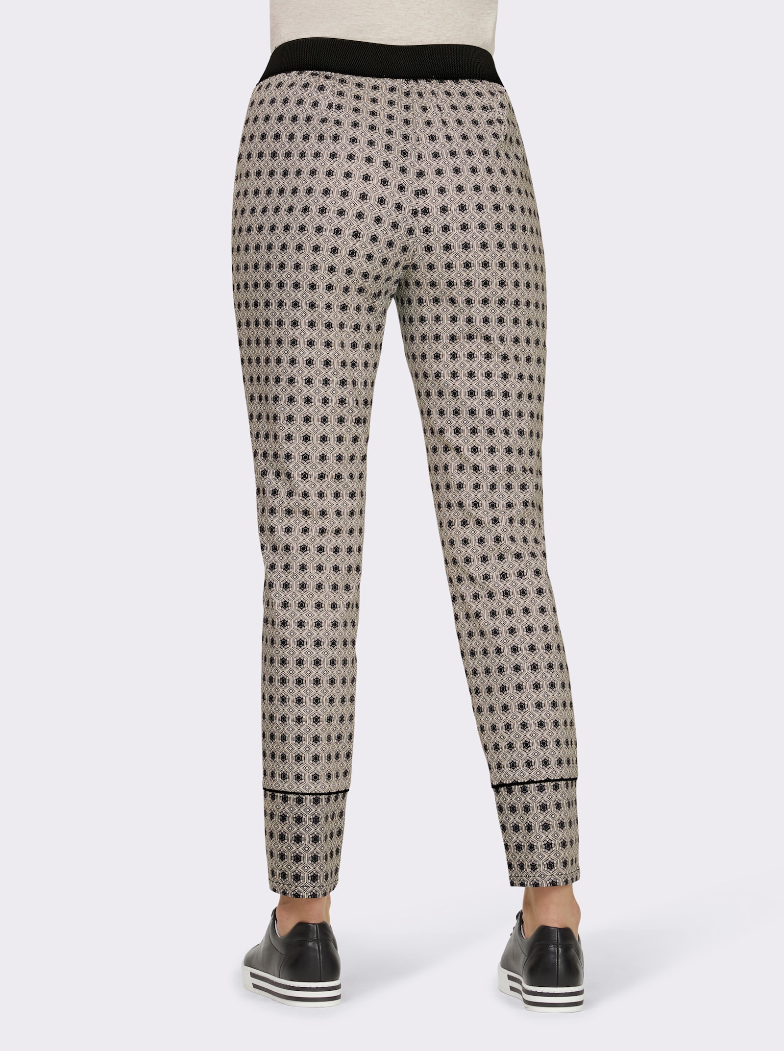 heine Druckhose mit Zipper-Taschen - schwarz-bedruckt