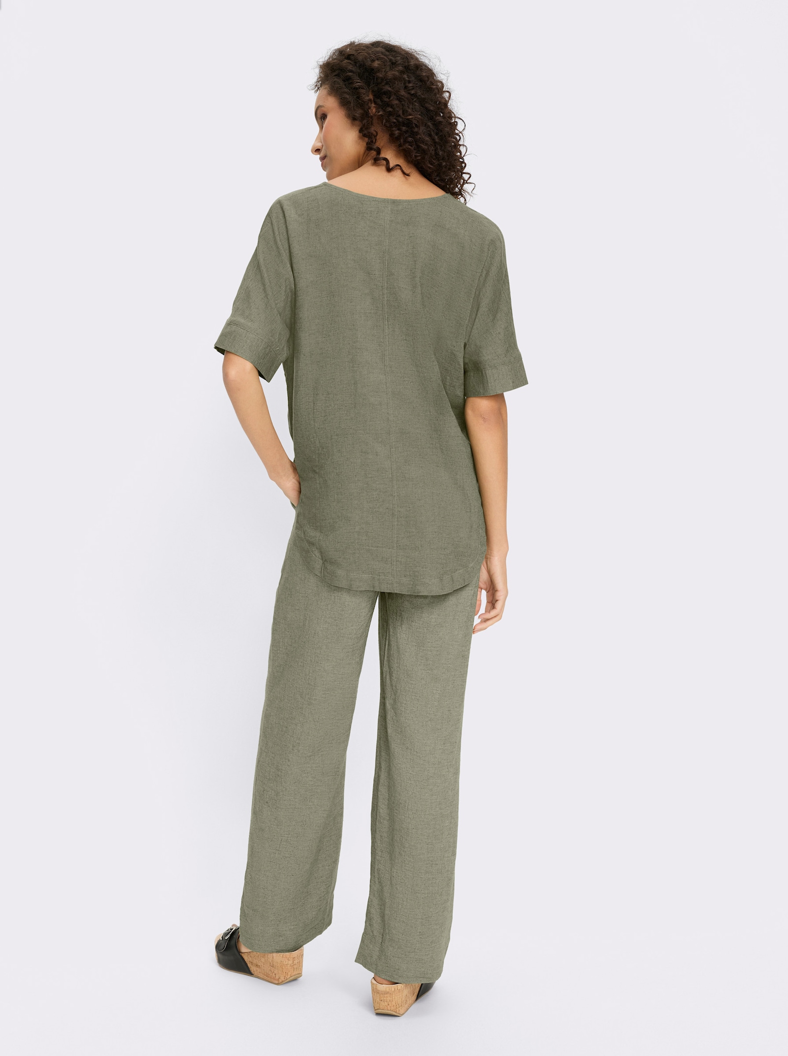 heine Tailleur pantalon contenant du lin - kaki