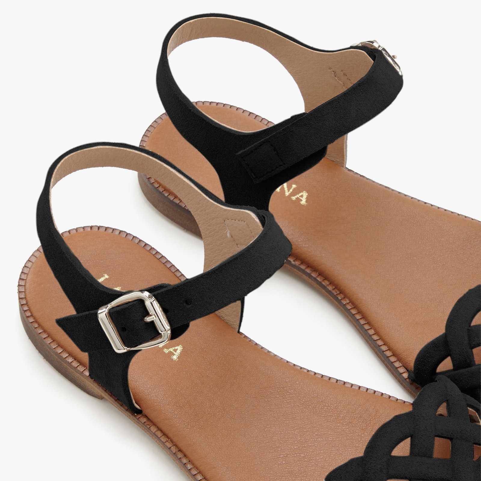 LASCANA Sandaal met gevlochten riempjes - zwart