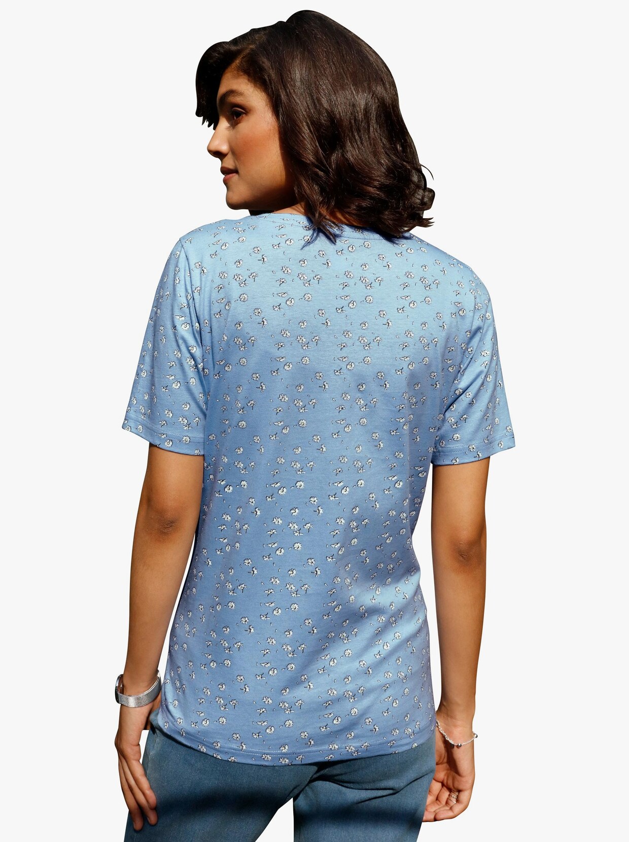 T-shirt - hemelsblauw bedrukt