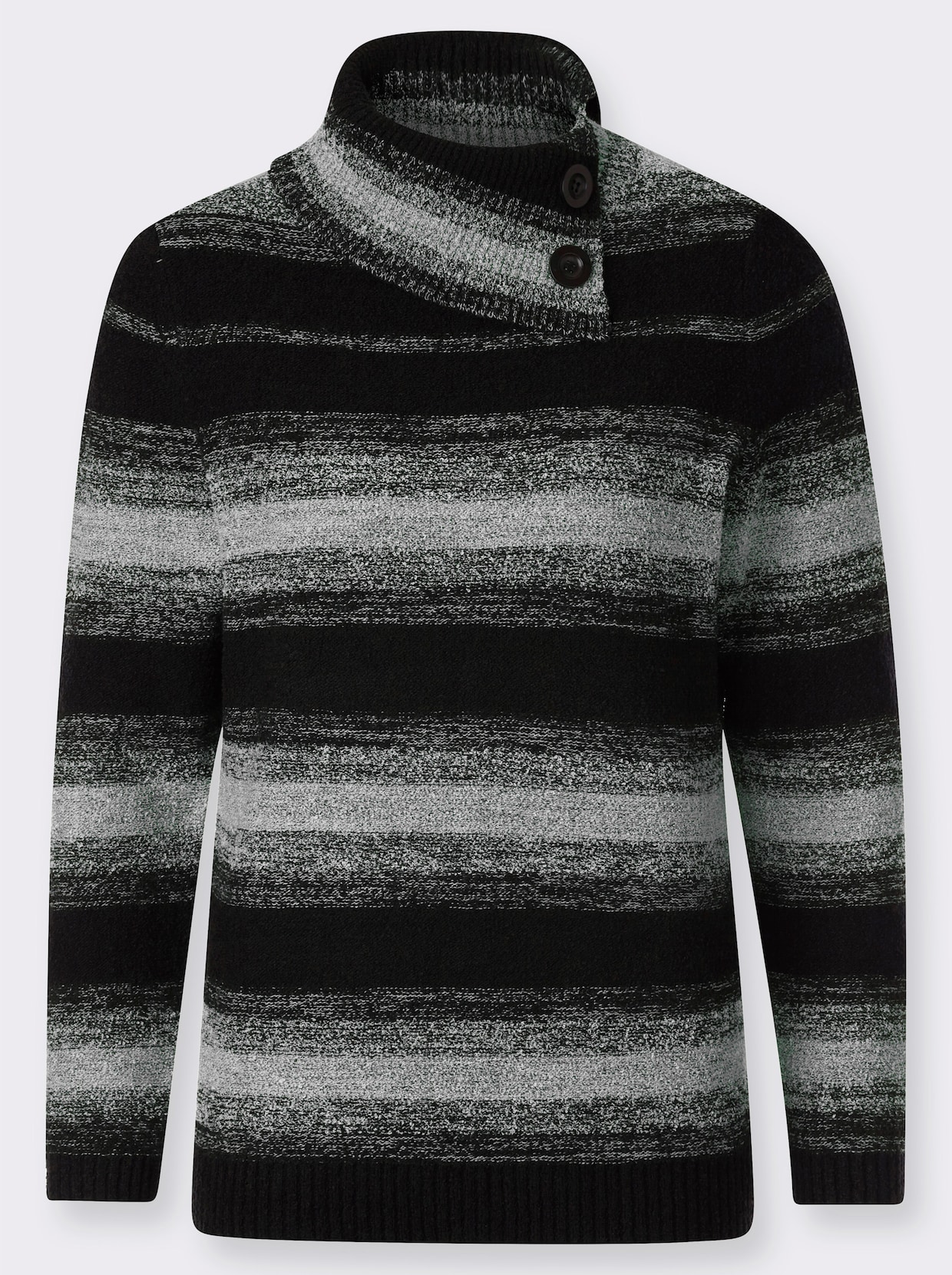 Pullover - ecru/zwart gestreept