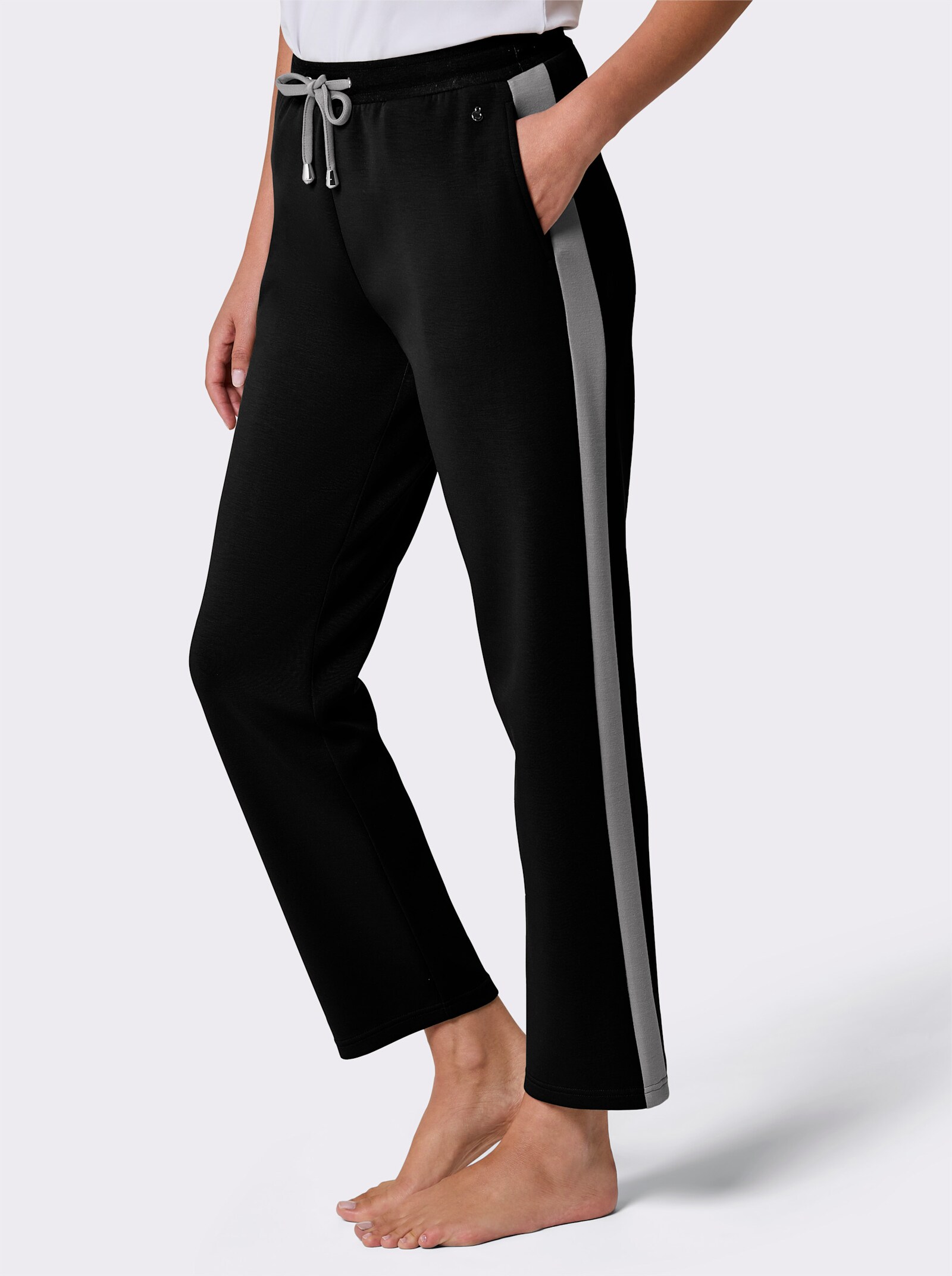 CREATION L PREMIUM Modal-Mix-Hose - schwarz-steingrau