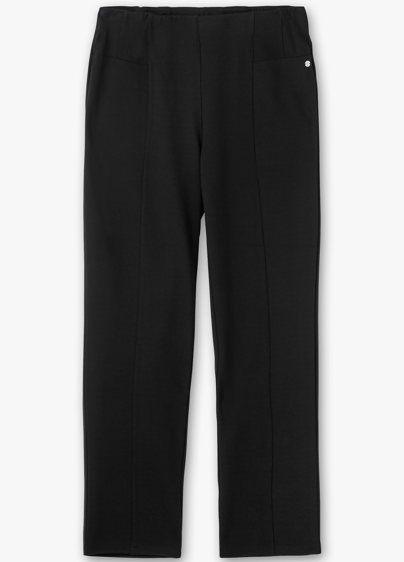 sheego Schlupfhose aus Interlock, gerade Form - schwarz