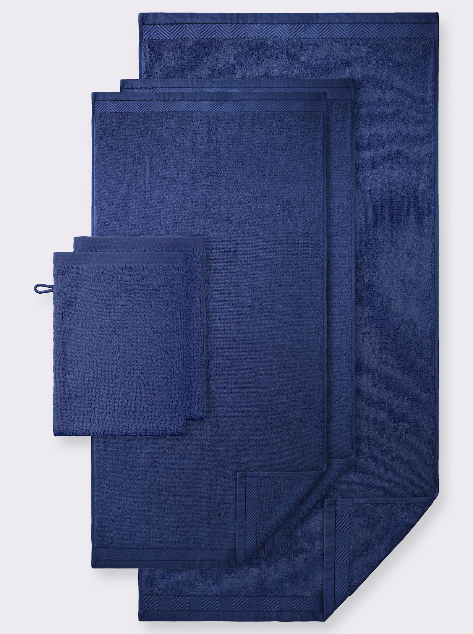 wäschepur Handdoek van gevolde badstof - koningsblauw