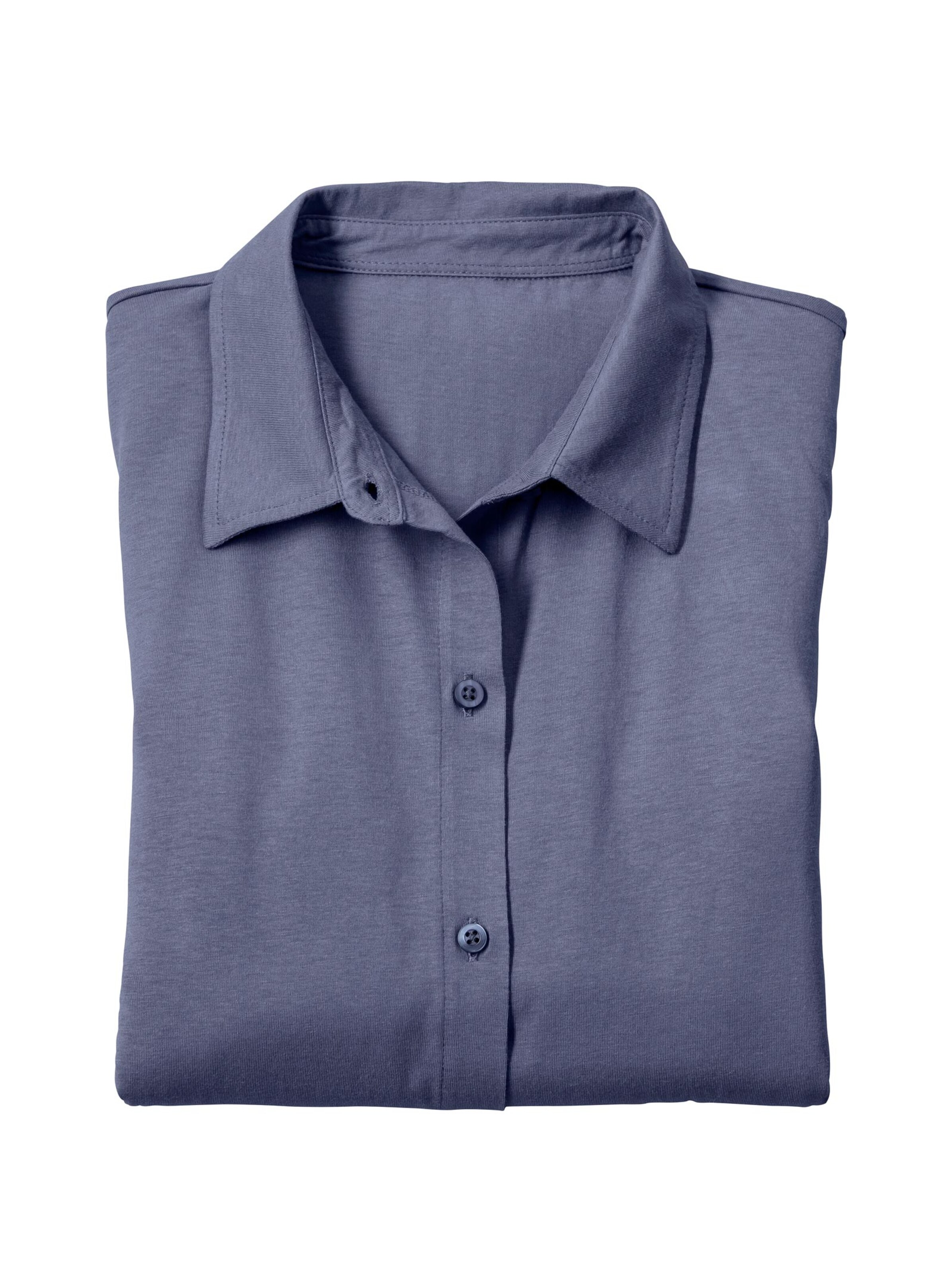 Jersey-Bluse - jeansblau